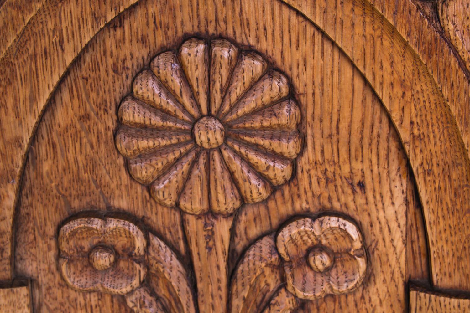 Kjaernulf Style Brutalist Danish Oak Carved Cabinet, Circa 1970's For Sale 9