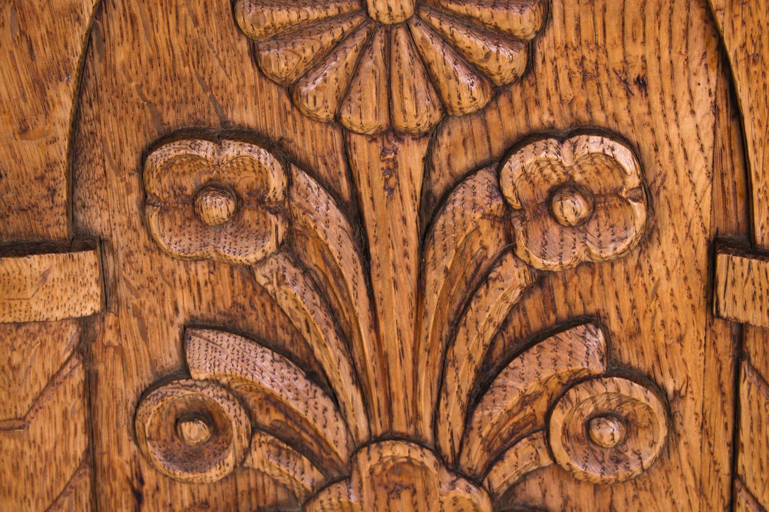 Kjaernulf Style Brutalist Danish Oak Carved Cabinet, Circa 1970's For Sale 10