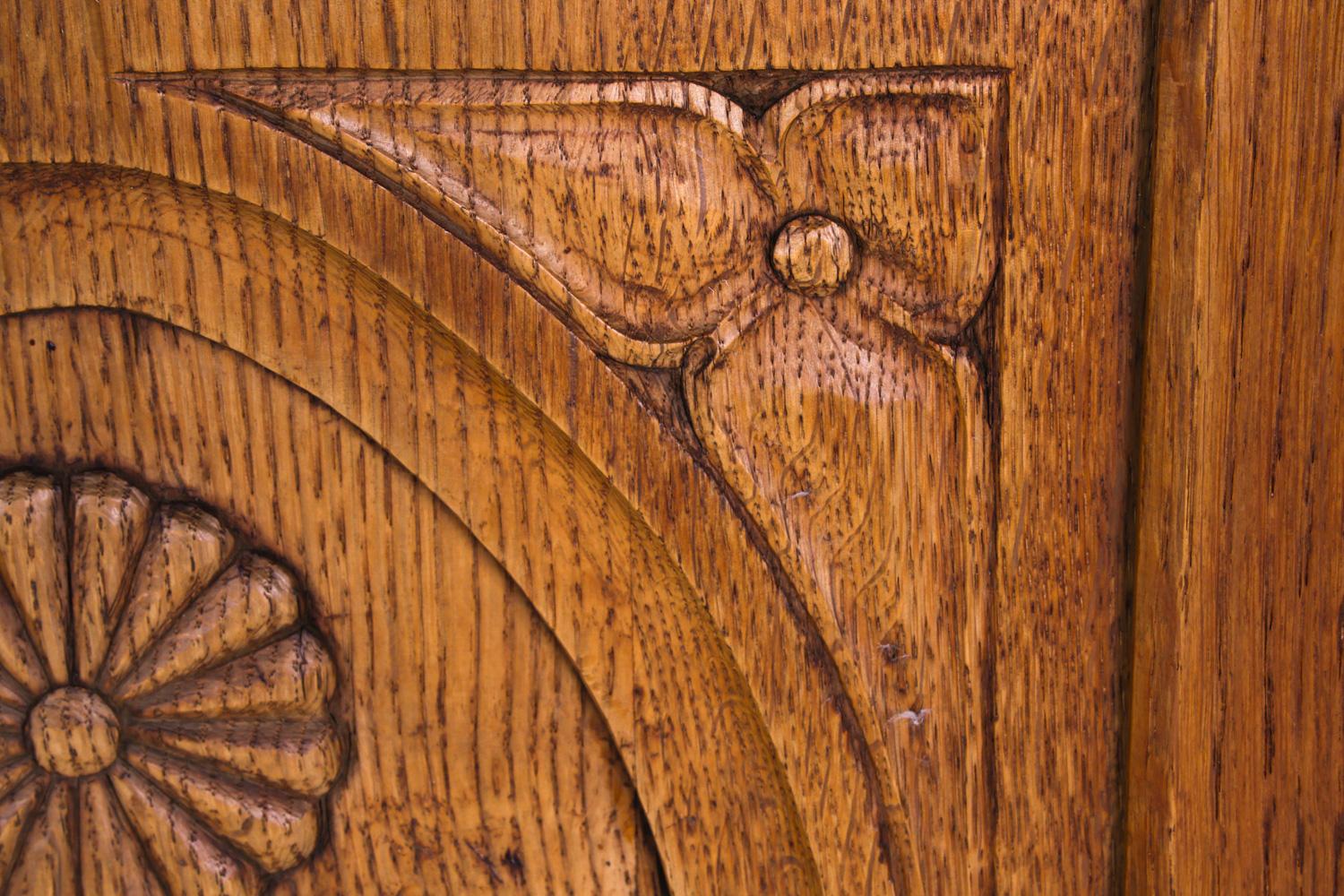 Kjaernulf Style Brutalist Danish Oak Carved Cabinet, Circa 1970's For Sale 11