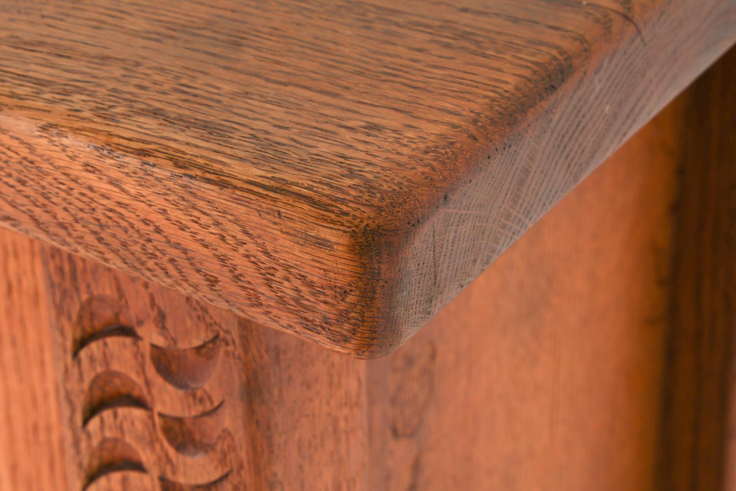 Kjaernulf Style Brutalist Danish Oak Carved Cabinet, Circa 1970's For Sale 13