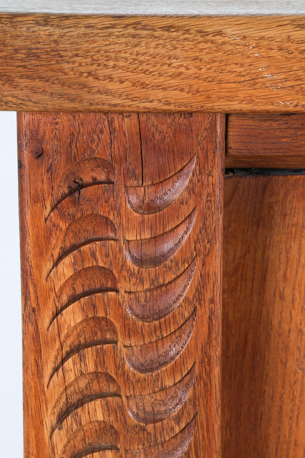 Kjaernulf Style Brutalist Danish Oak Sideboard Cabinet, Circa 1970's For Sale 6