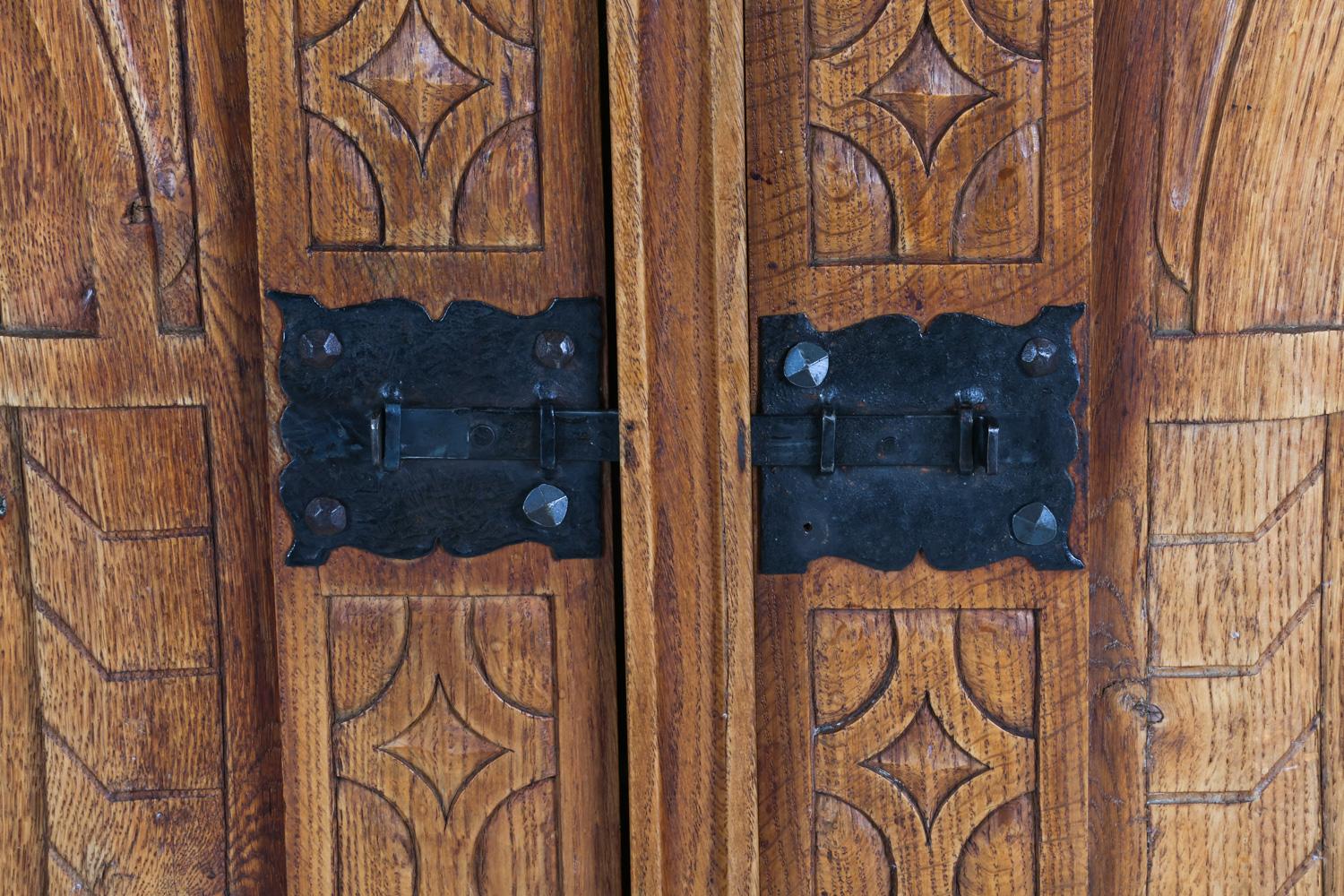 Kjaernulf Style Brutalist Danish Oak Sideboard Cabinet, Circa 1970's For Sale 1