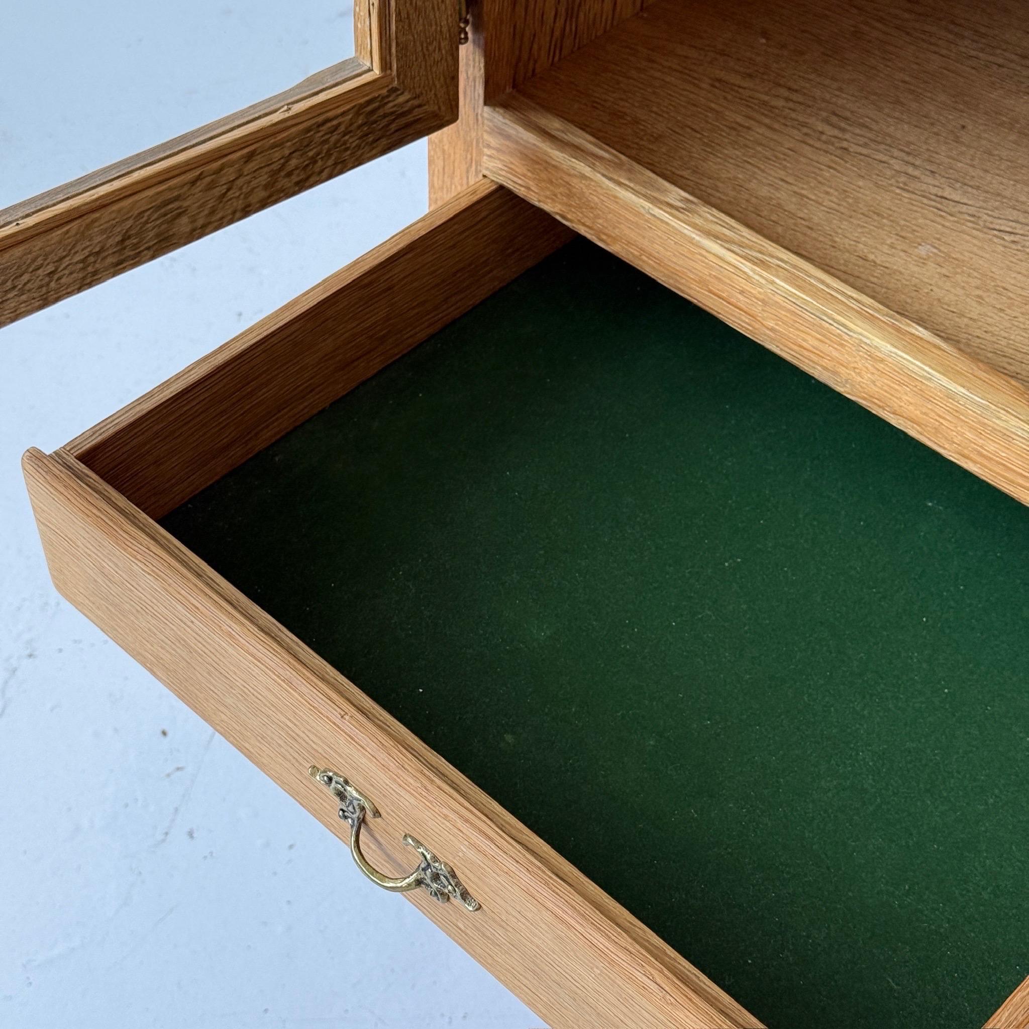 Mid-Century Modern Kjaernulf Style Carved Oak Cabinet For Sale