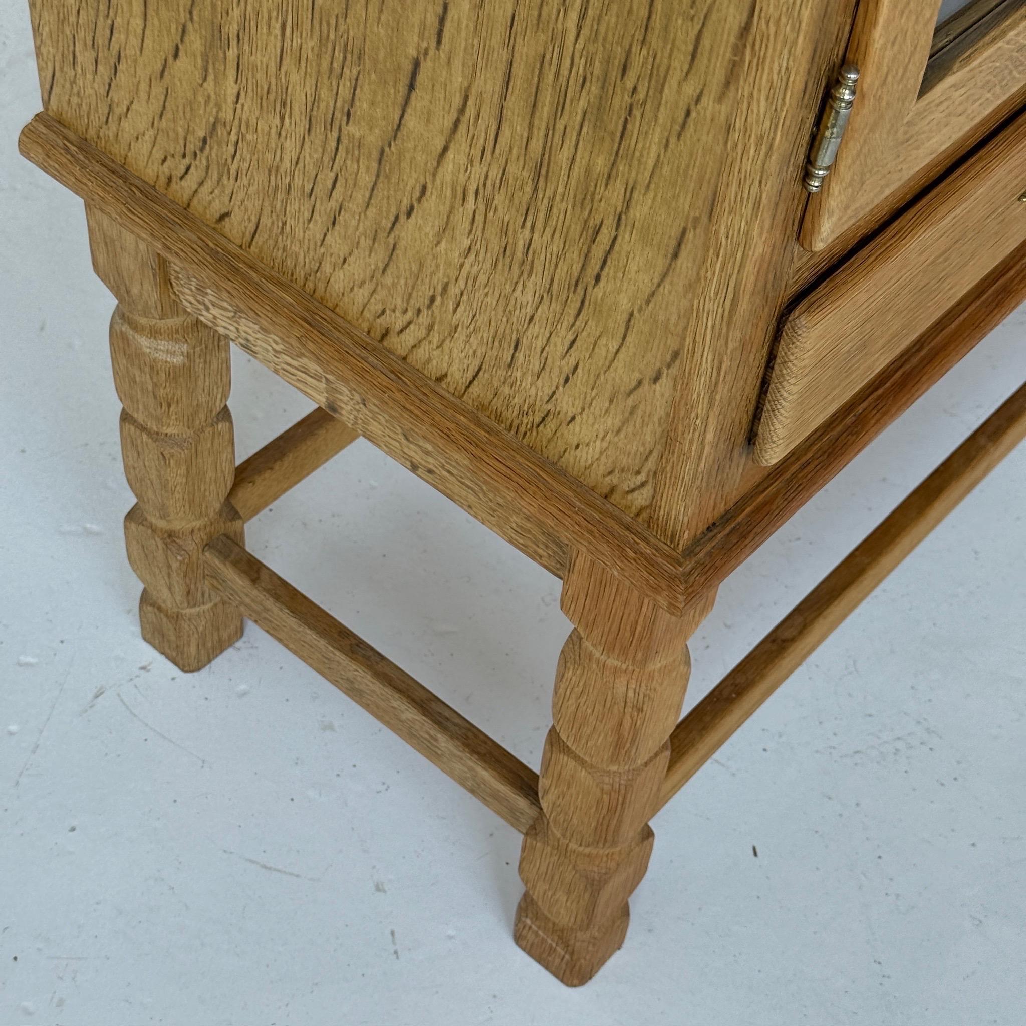 Late 20th Century Kjaernulf Style Carved Oak Cabinet For Sale