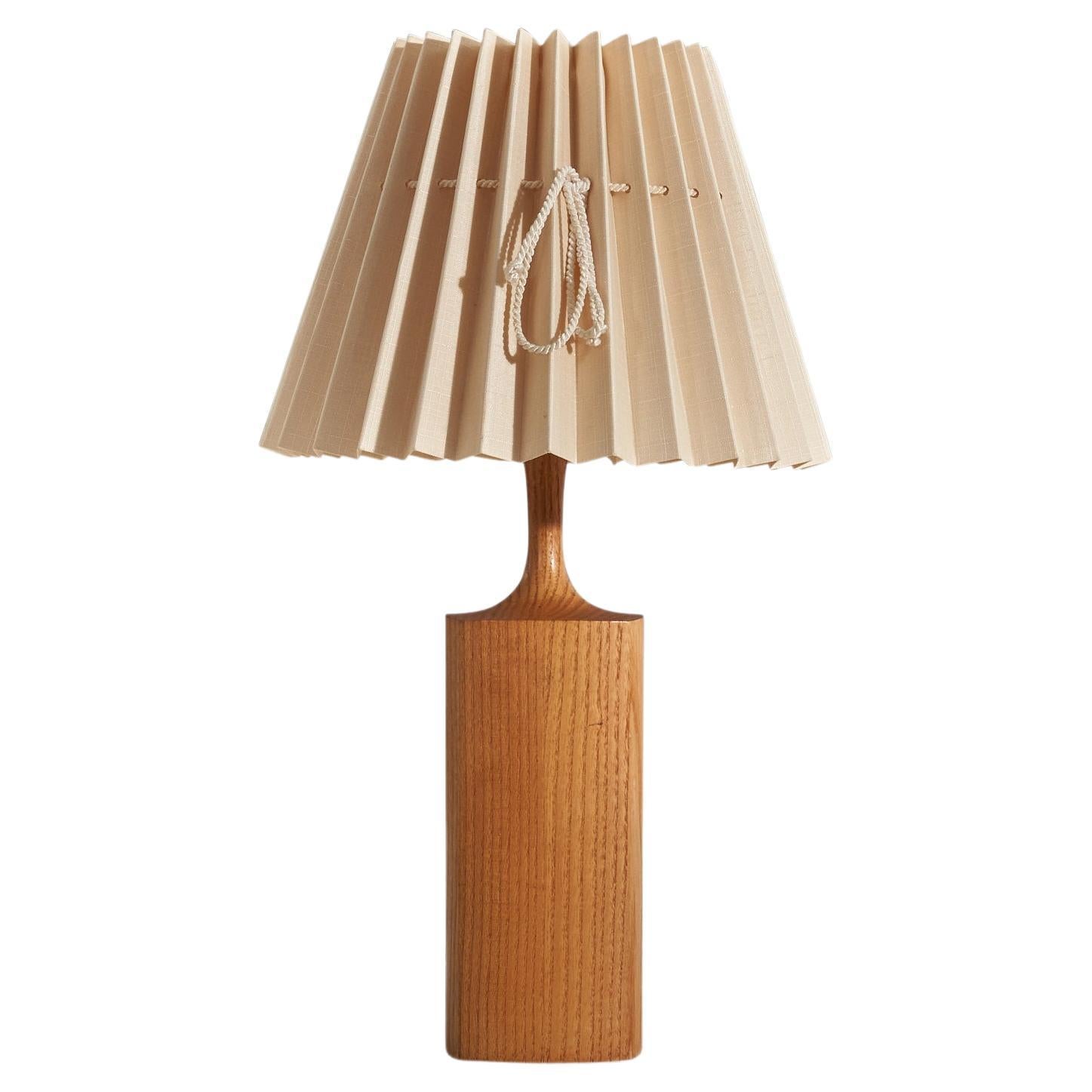 Kjell Blomberg, Table Lamp, Oak, Paper, Cord, Sweden, 1960s For Sale