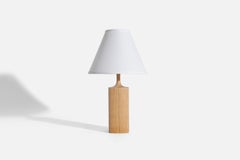 Kjell Blomberg, Table Lamp, Oak, Sweden, 1960s