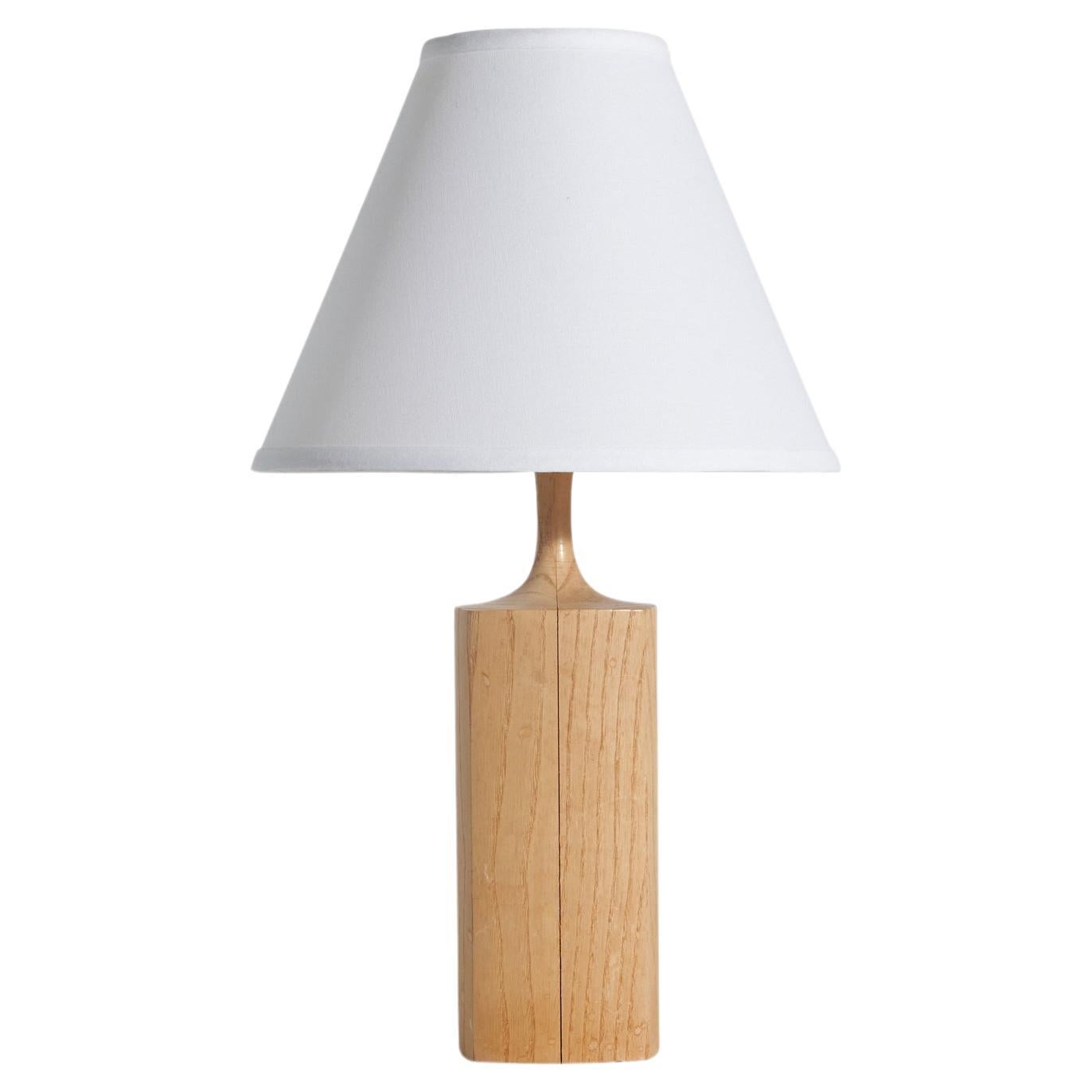 Kjell Blomberg, Table Lamp, Oak, Sweden, 1960s For Sale