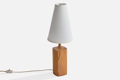 Kjell Blomberg, lámpara de mesa, pino, tela, Suecia, década de los 70