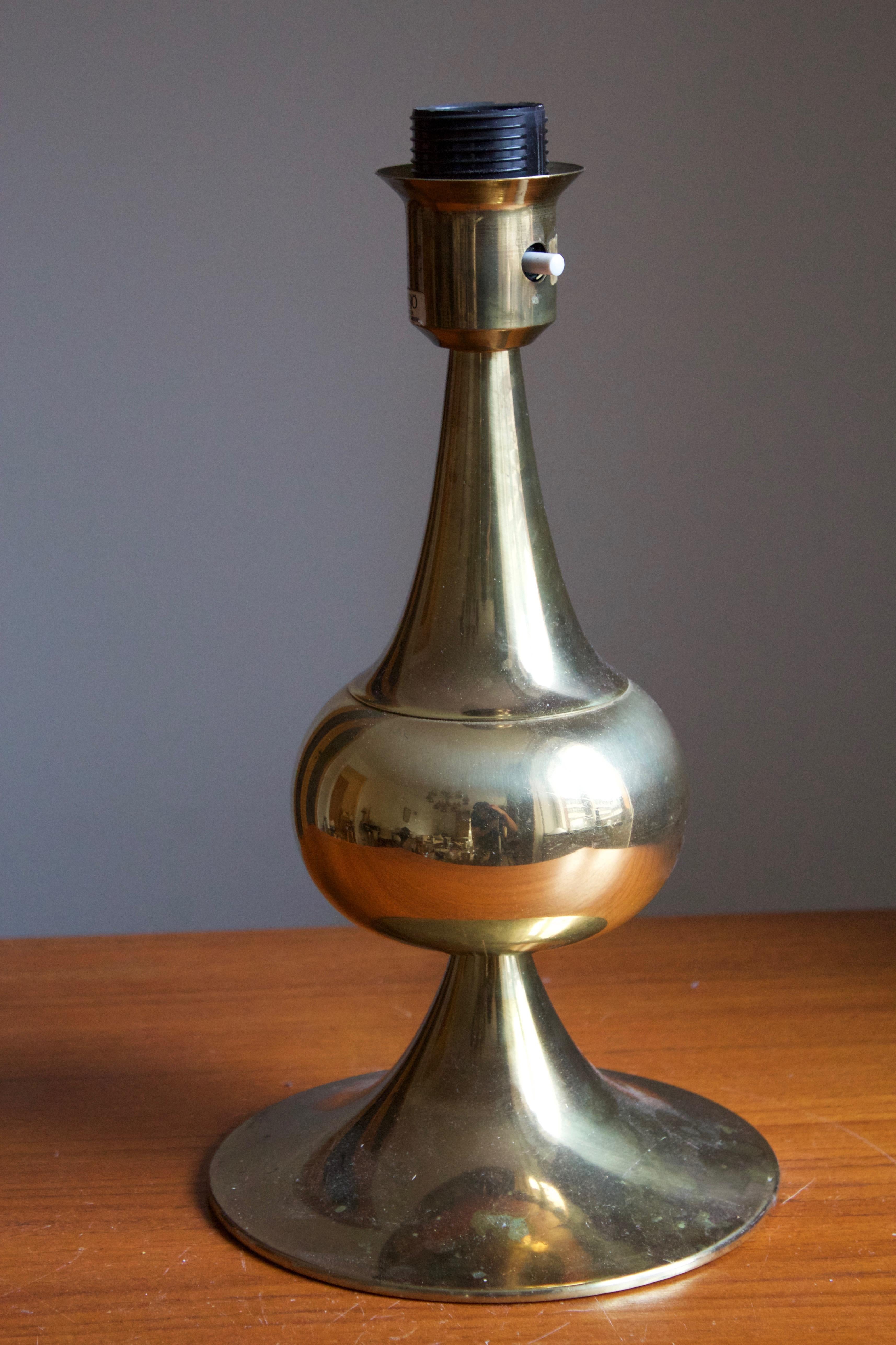 Modern Kjell Blomberg, Table Lamp, Polished Brass, Örsjö Belysning, Sweden, 1970s