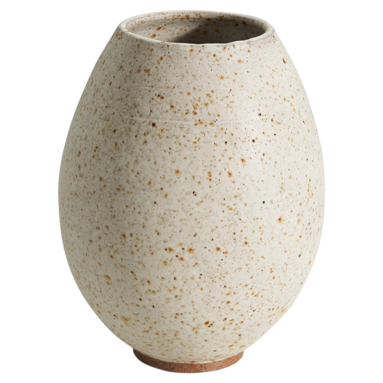 Kjell Boman, Vase, halb glasiertes Steingut, Lerhlan, Schweden, 1960er Jahre