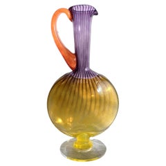 Kjell Engman 1989 'Bon Bon' Series, Kosta Boda, Amethyst and Lemon Pitcher Vase