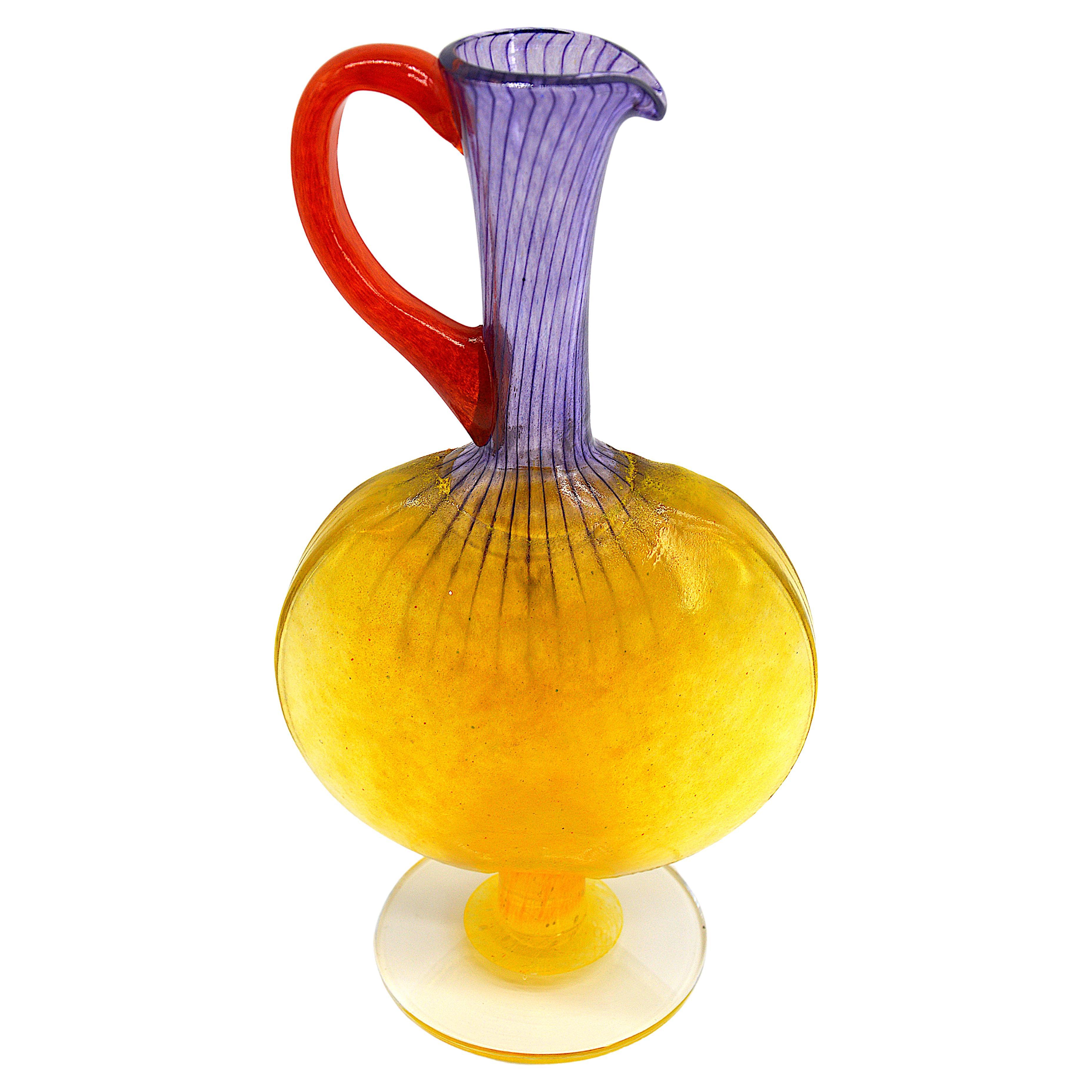 Kjell Engman Art Glass Carafe, Late 1990s, 1999 In Excellent Condition For Sale In Saint-Amans-des-Cots, FR
