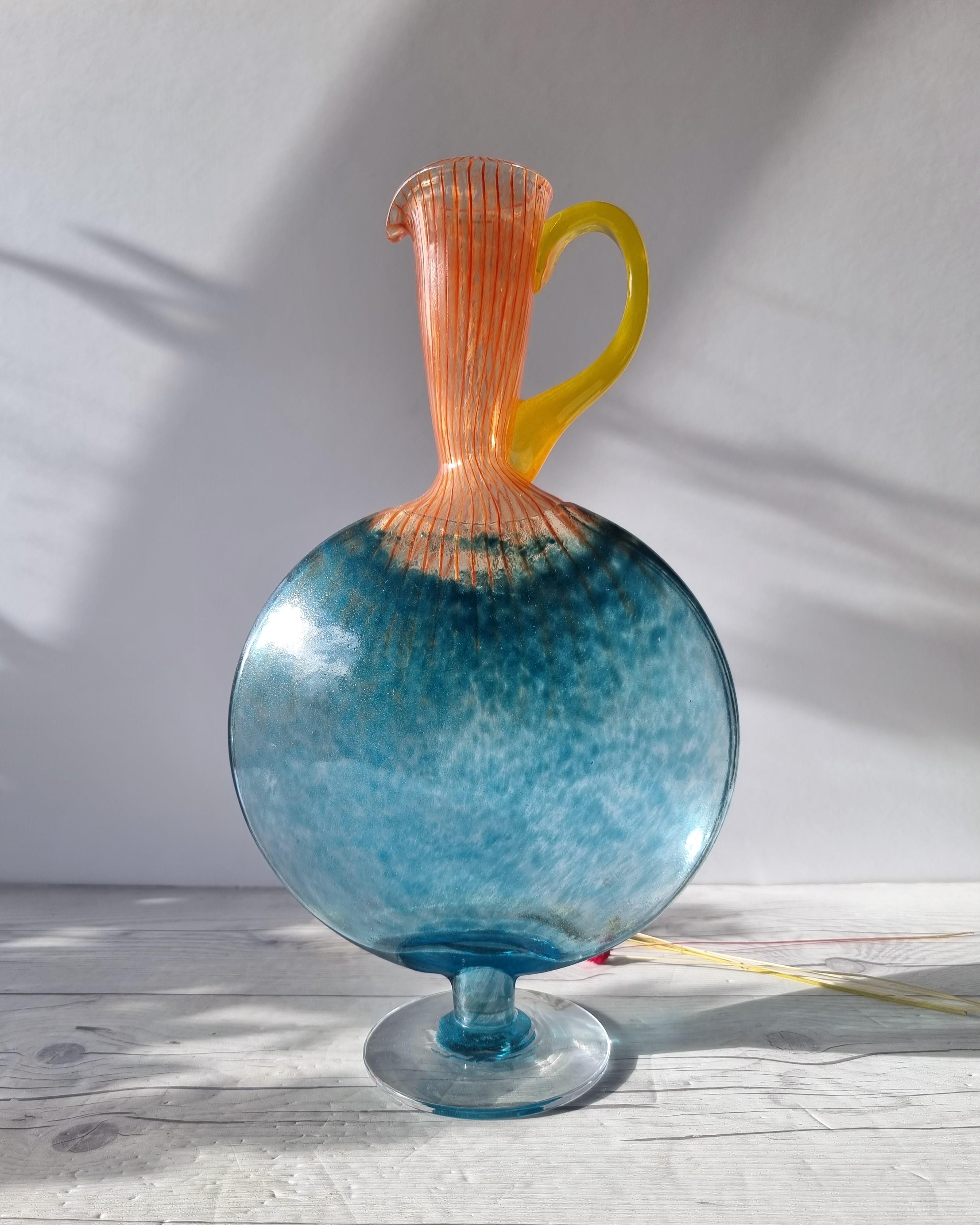 This delicious handblown work of Post Modern art glass is by leading Swedish glass artist Kjell Engman (b. 1946 -), accoladed with the name 'Glass Wizard' for his unlimited imagination with art glass.

This piece is from the popular series named