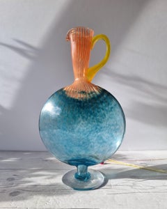 Série Bon de Kjell Engman, vase en saphir candélabre et coquelicot, signé