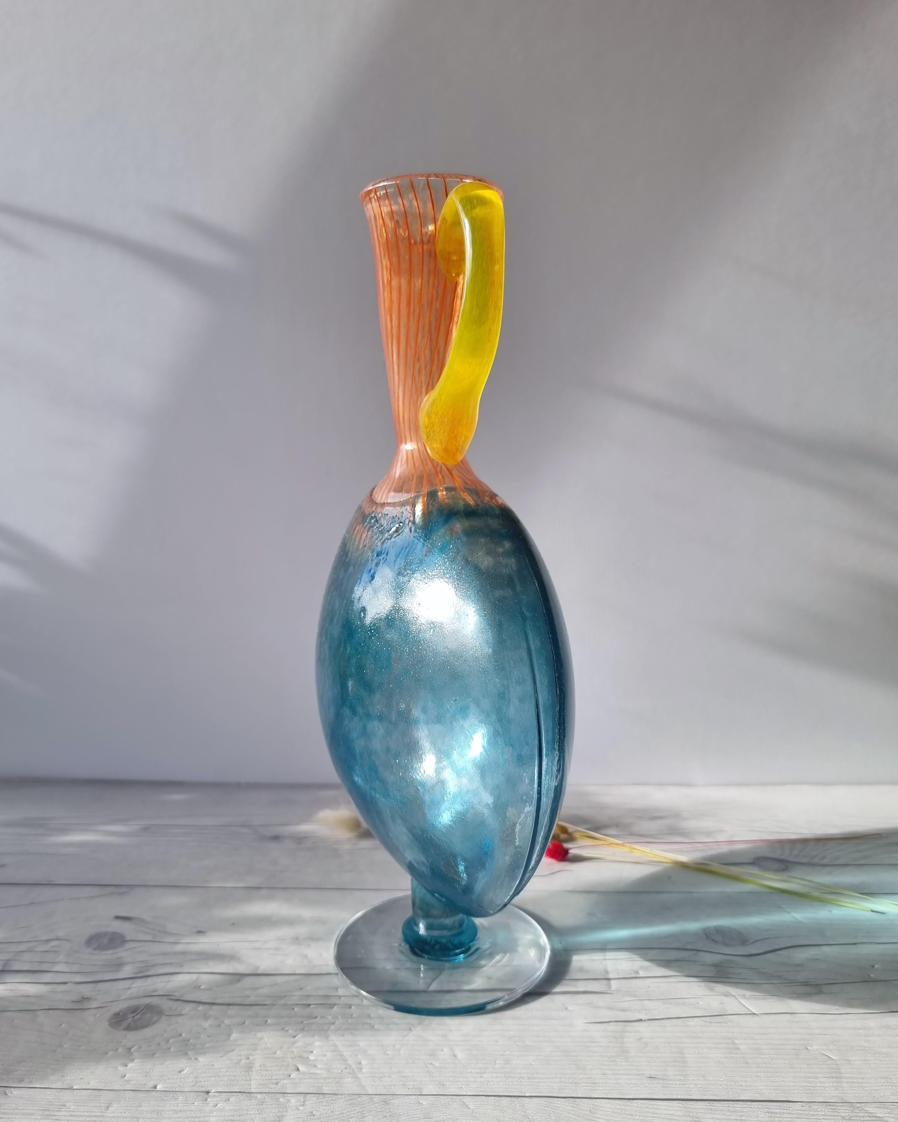 Kjell Engman 'Bon Bon' Series, Candied Sapphire and Coquelicot Vase, Signed In Good Condition In Frome, GB