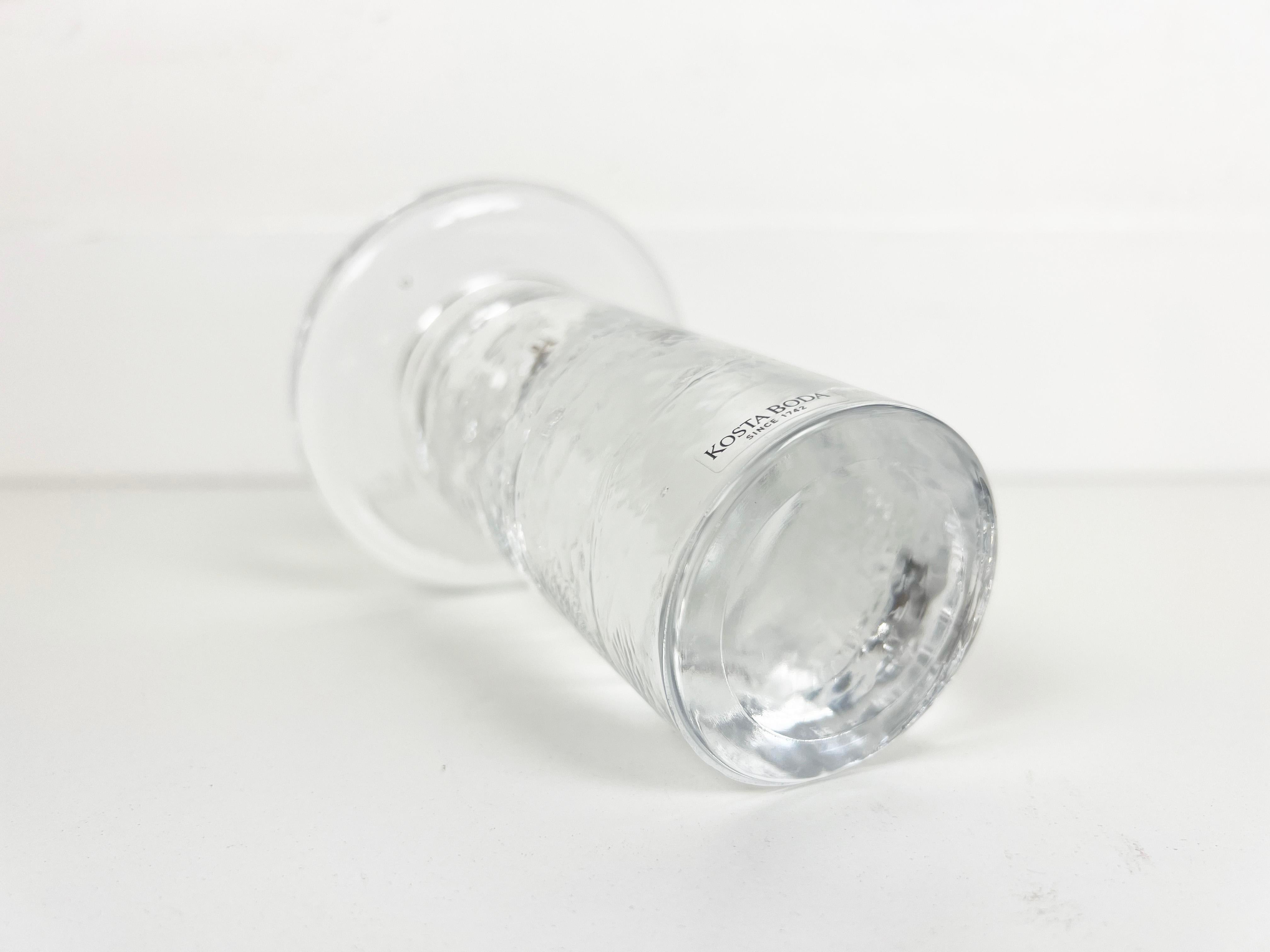 Kjell Engman Clear Glass Candleholder for Kosta Boda For Sale 1