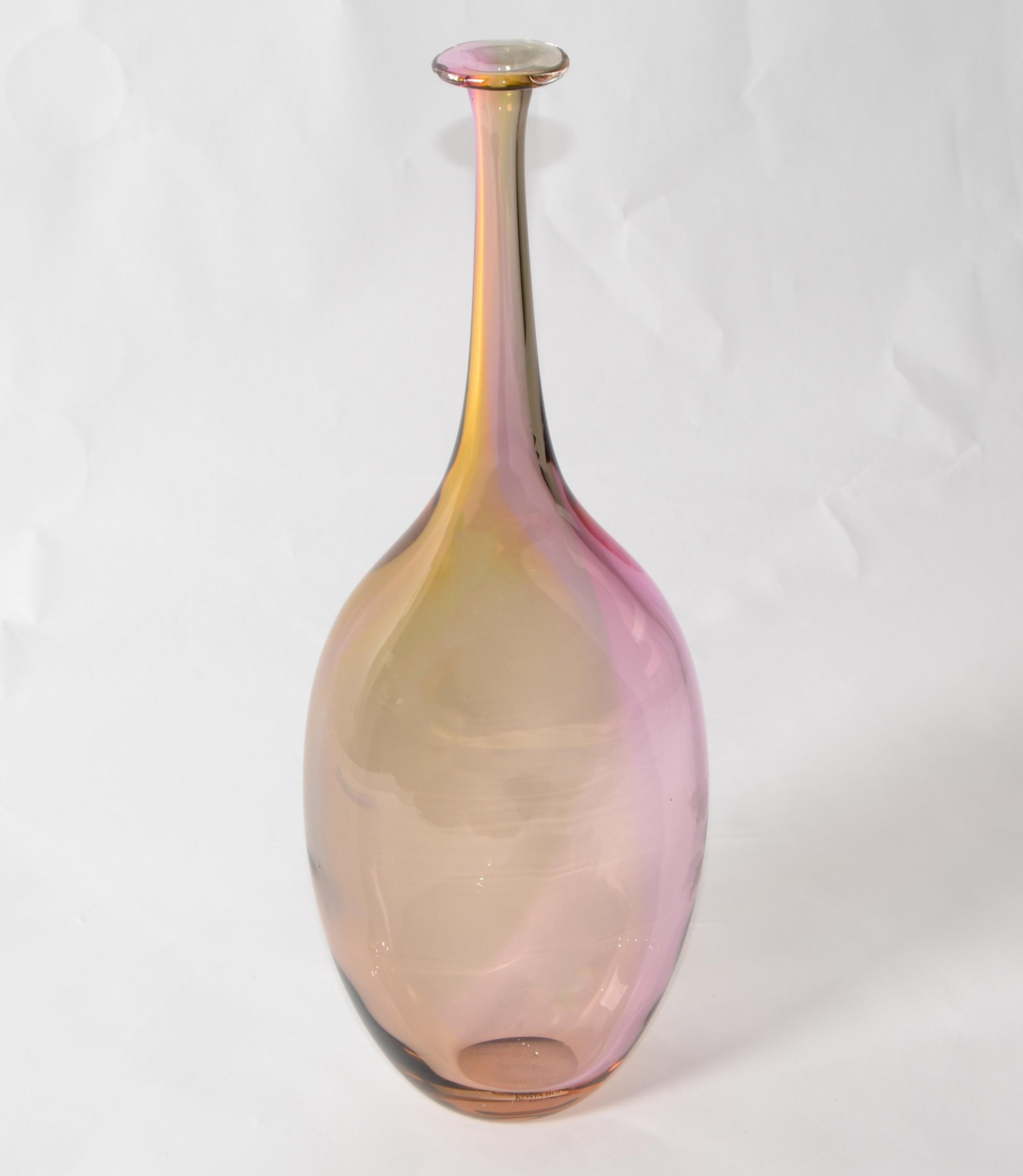 Cristallo Kjell Engman Collezione Fidji Vaso di cristallo colorato Scandinavo Kosta Boda in vendita