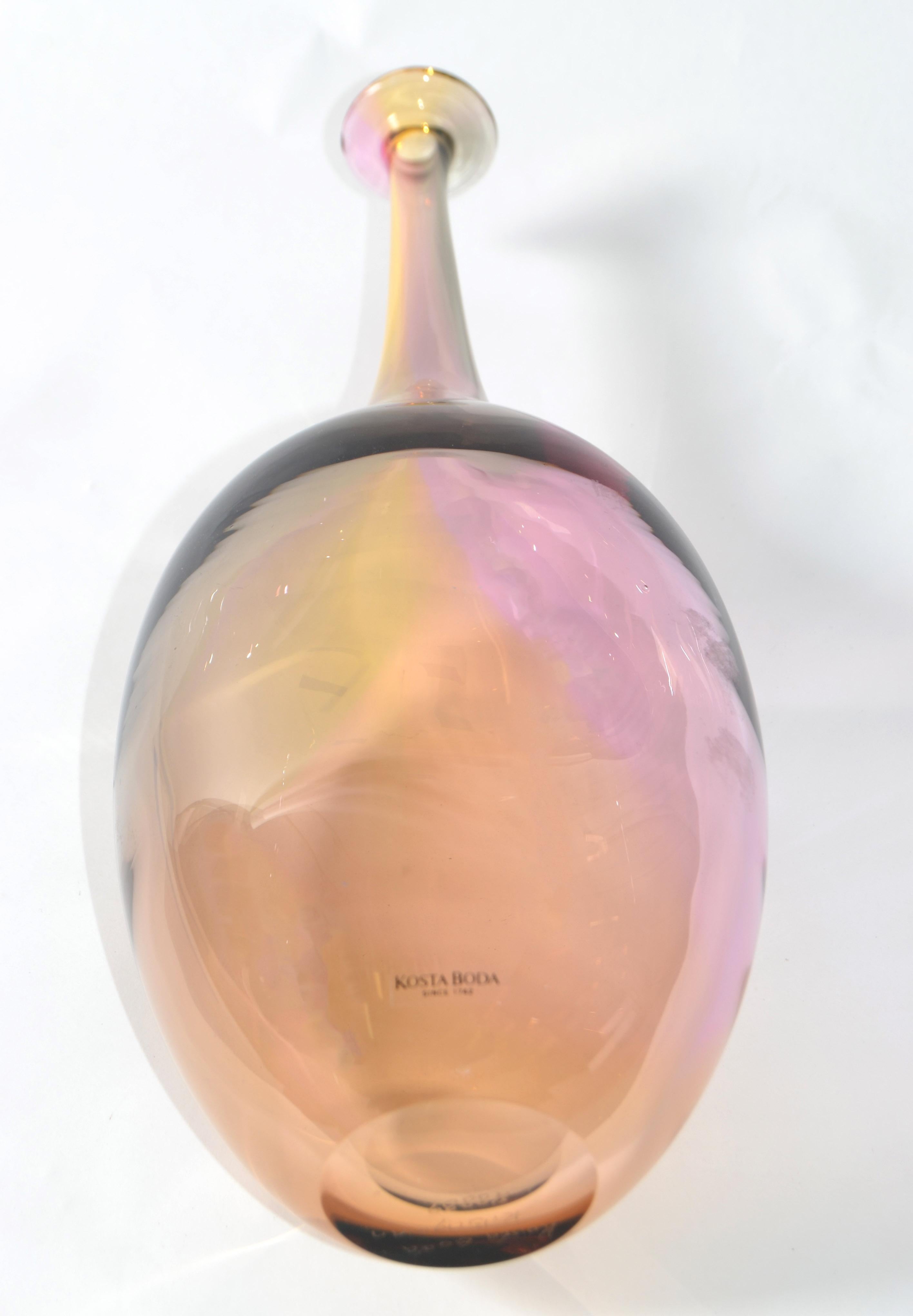 Kjell Engman Fidji Collection Colorful Crystal Bud Vase Scandinavian Kosta Boda For Sale 1