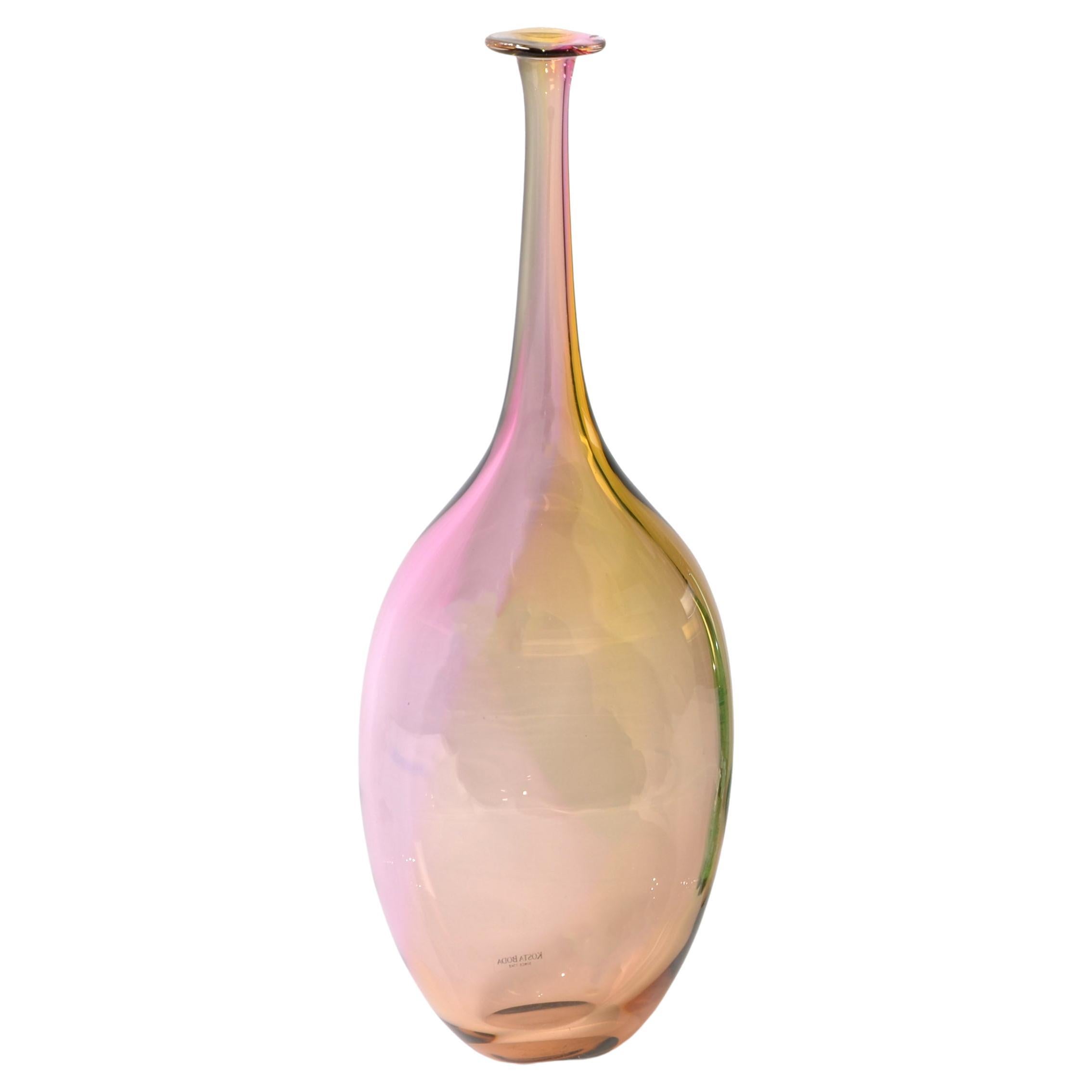 Kjell Engman Fidji Collection Colorful Crystal Bud Vase Scandinavian Kosta  Boda