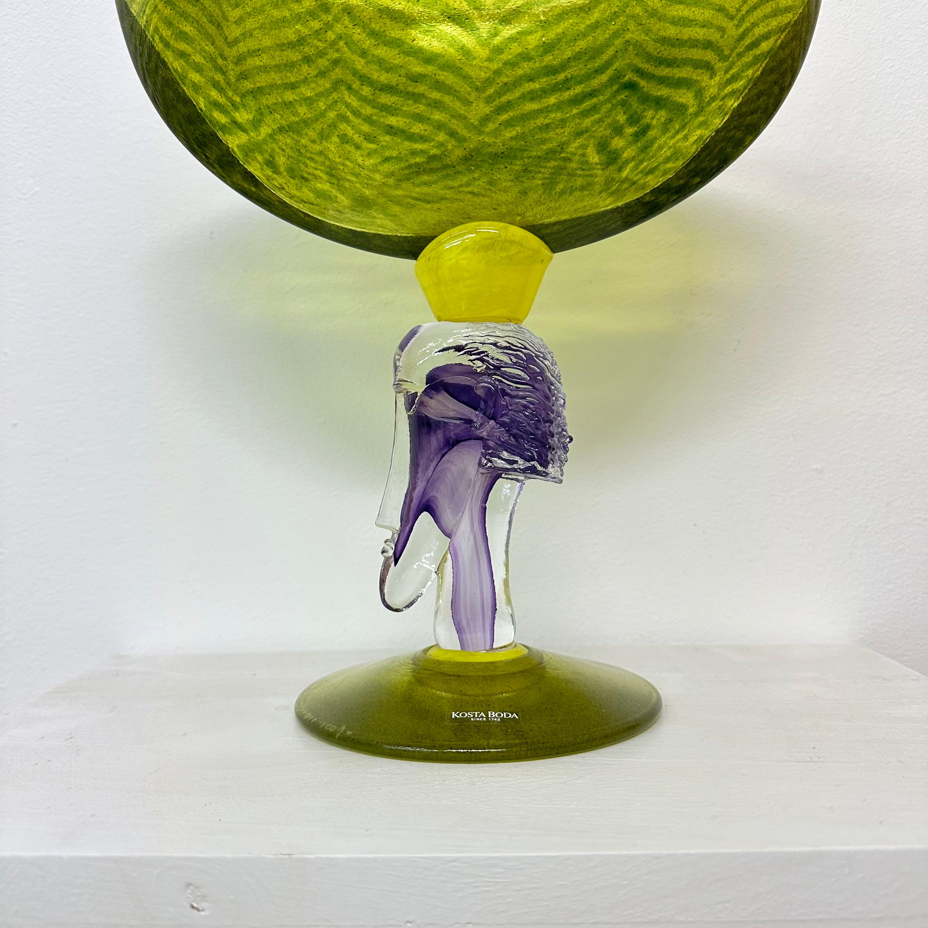 Kjell Engman für Kosta Boda, Schale aus Kunstglas, 1980er-Jahre (Ende des 20. Jahrhunderts) im Angebot