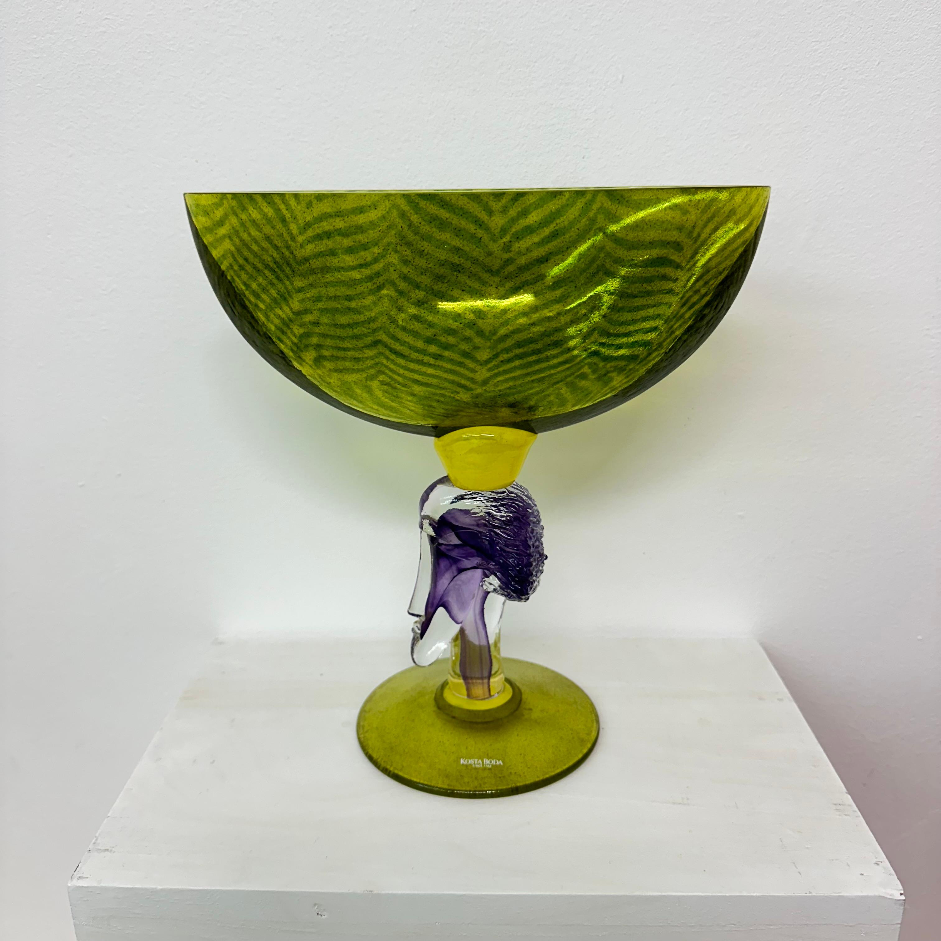 Kjell Engman für Kosta Boda, Schale aus Kunstglas, 1980er-Jahre (Glaskunst) im Angebot