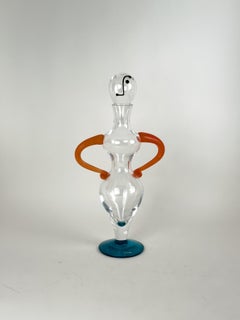 Kjell Engman for Kosta Boda Sculptural Feminine Art Glass Decanter, Sweden