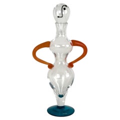 Kjell Engman for Kosta Boda Sculptural Feminine Art Glass Decanter, Sweden