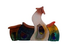 Kjell Engman for Kosta Boda Set of 4 Sandblasted Swedish Glass Sculpture