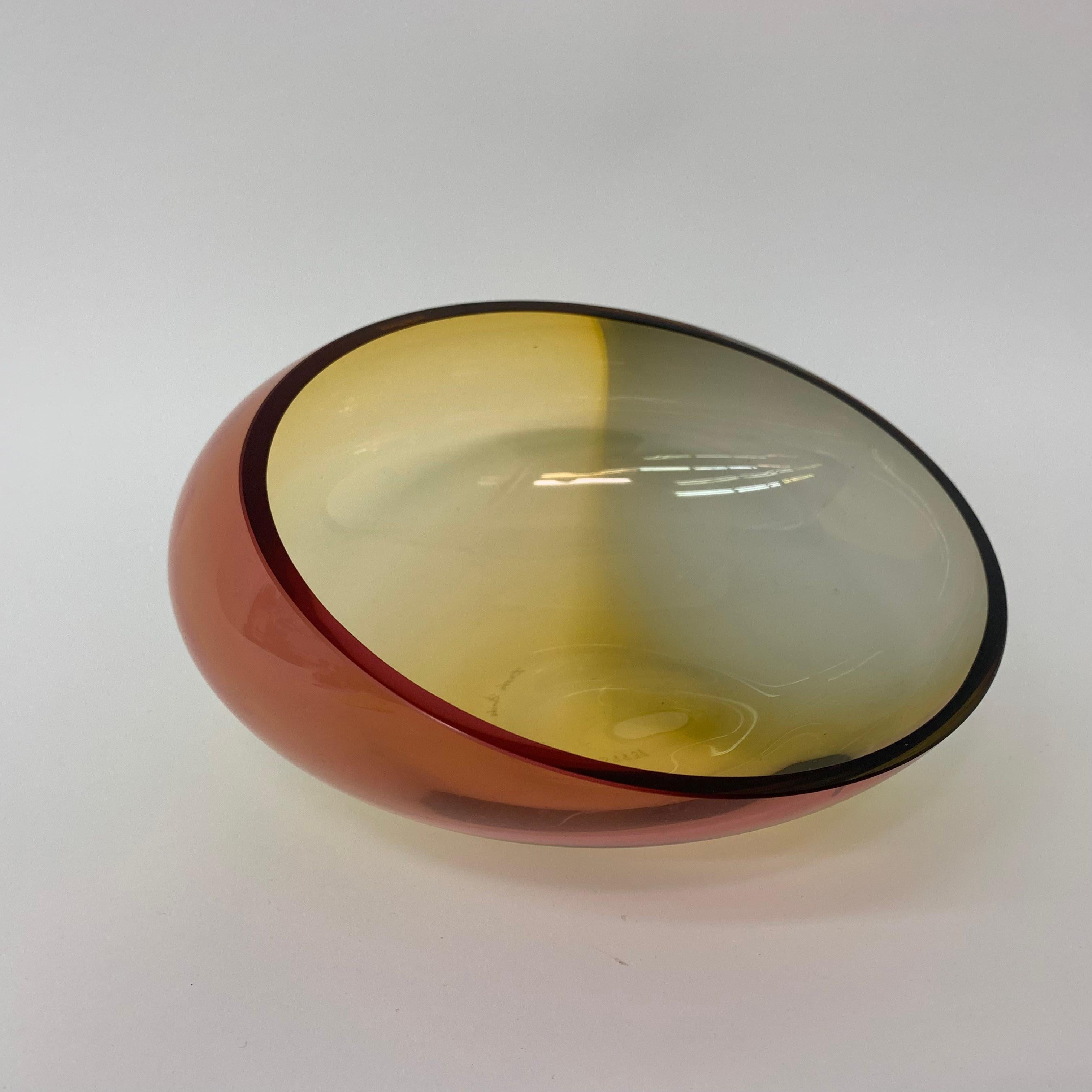 Art Glass Kjell Engman for Kosta Boda Sweden Fidji Bowl