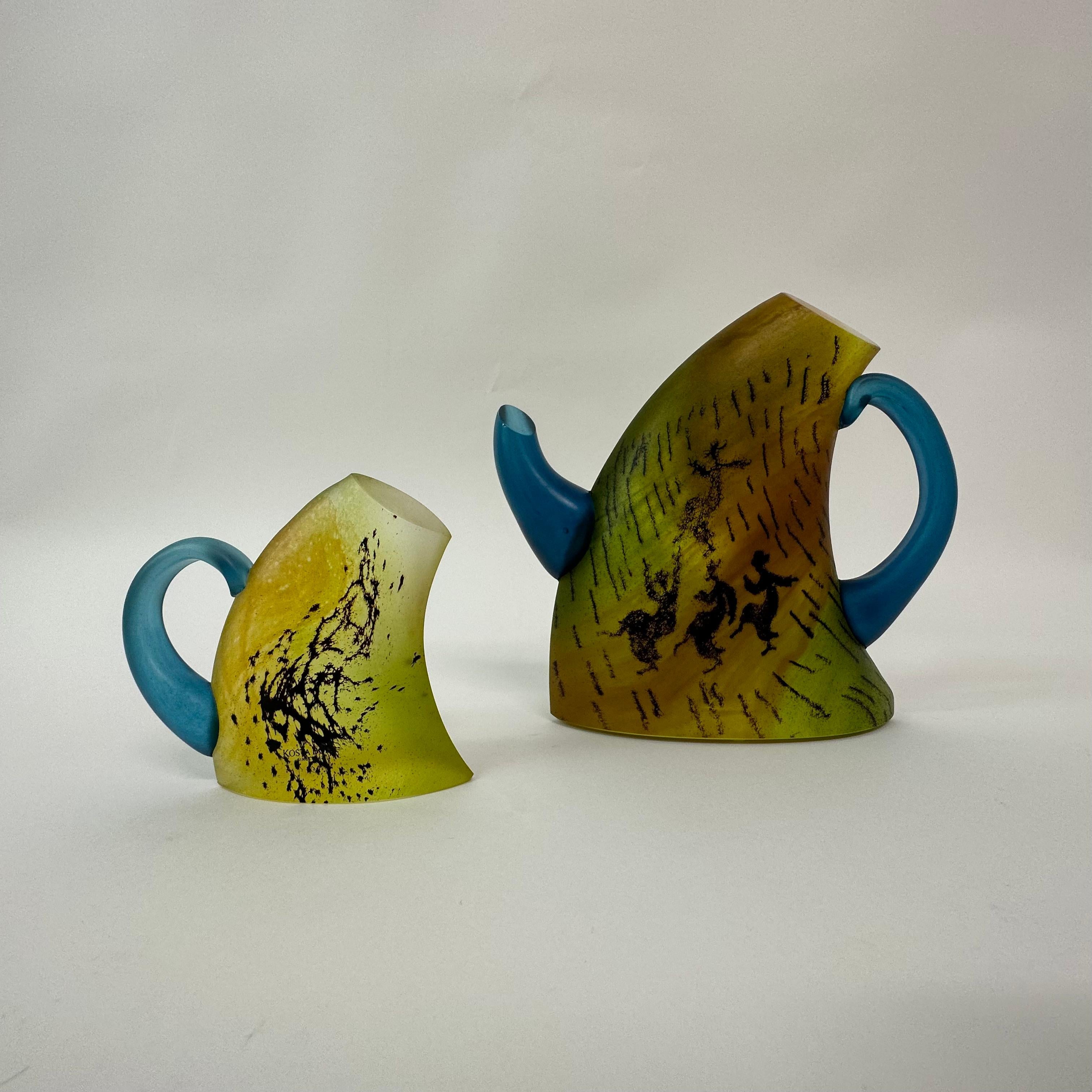 Kjell Engman for Kosta Boda Sweden Tea pot and mug Art glass , 1980's For Sale 8