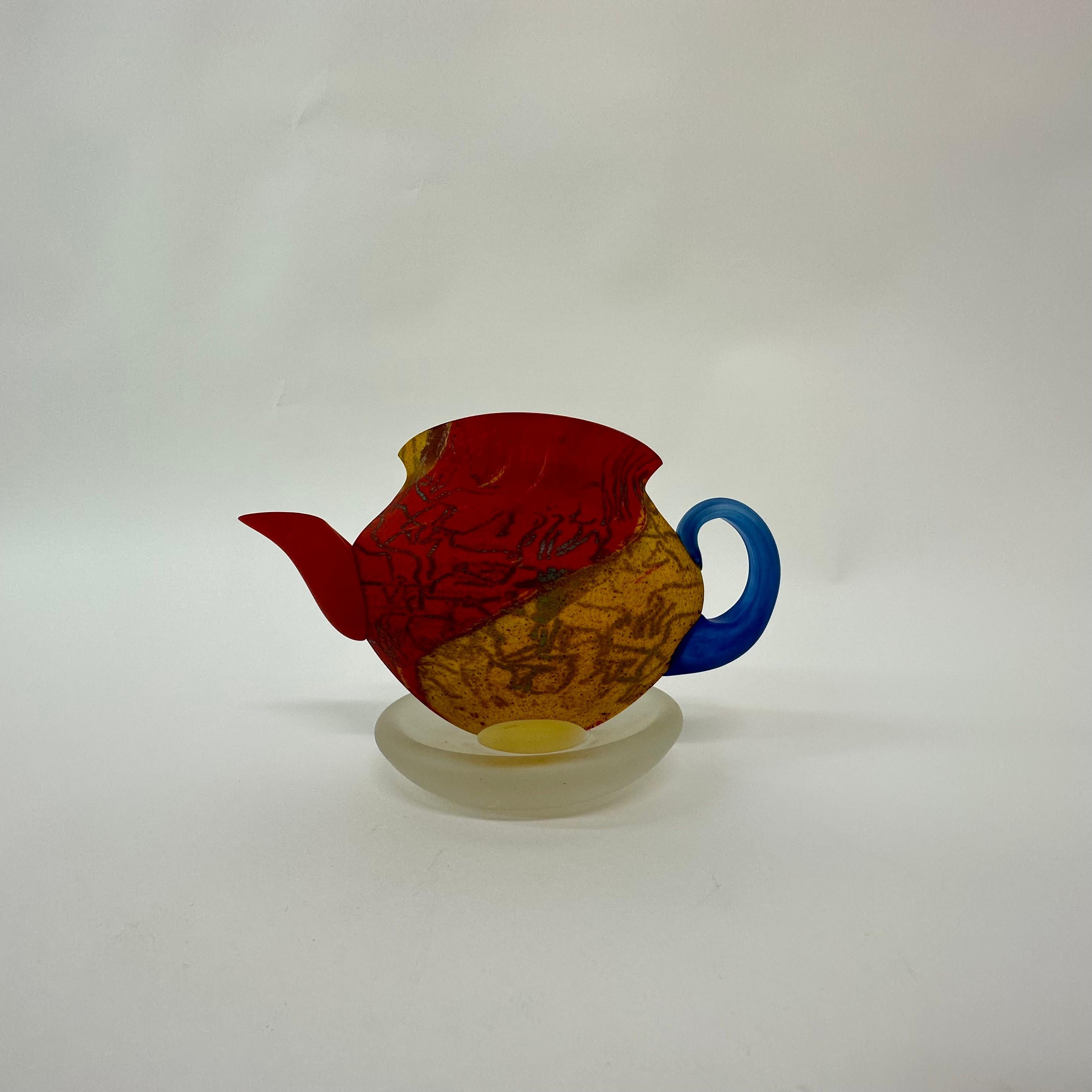 Kjell Engman for Kosta Boda Sweden tea pot Art glass , 1980's For Sale 2