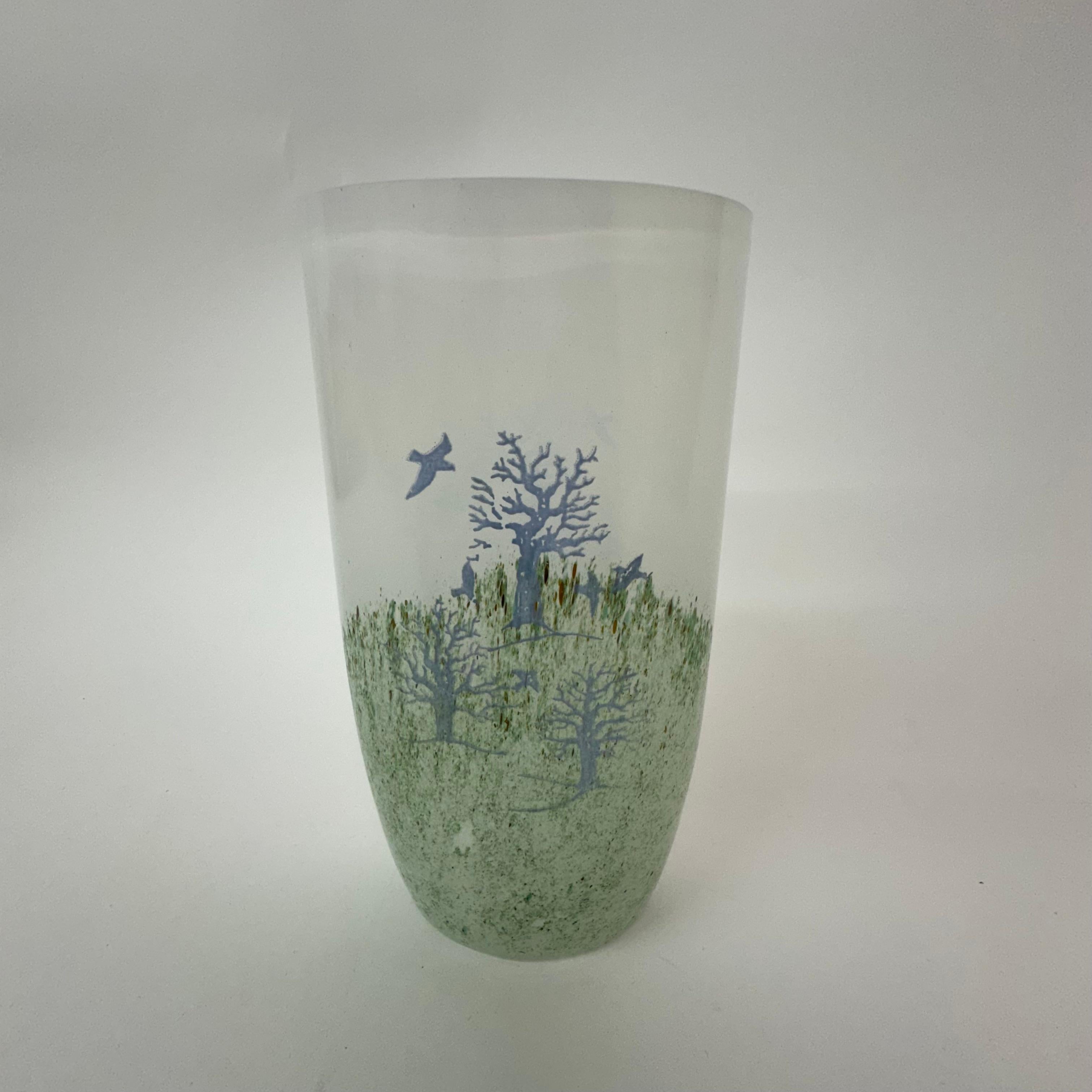 Art Glass Kjell Engman for Kosta Boda vase ‘Oktober’ , 1990’s For Sale
