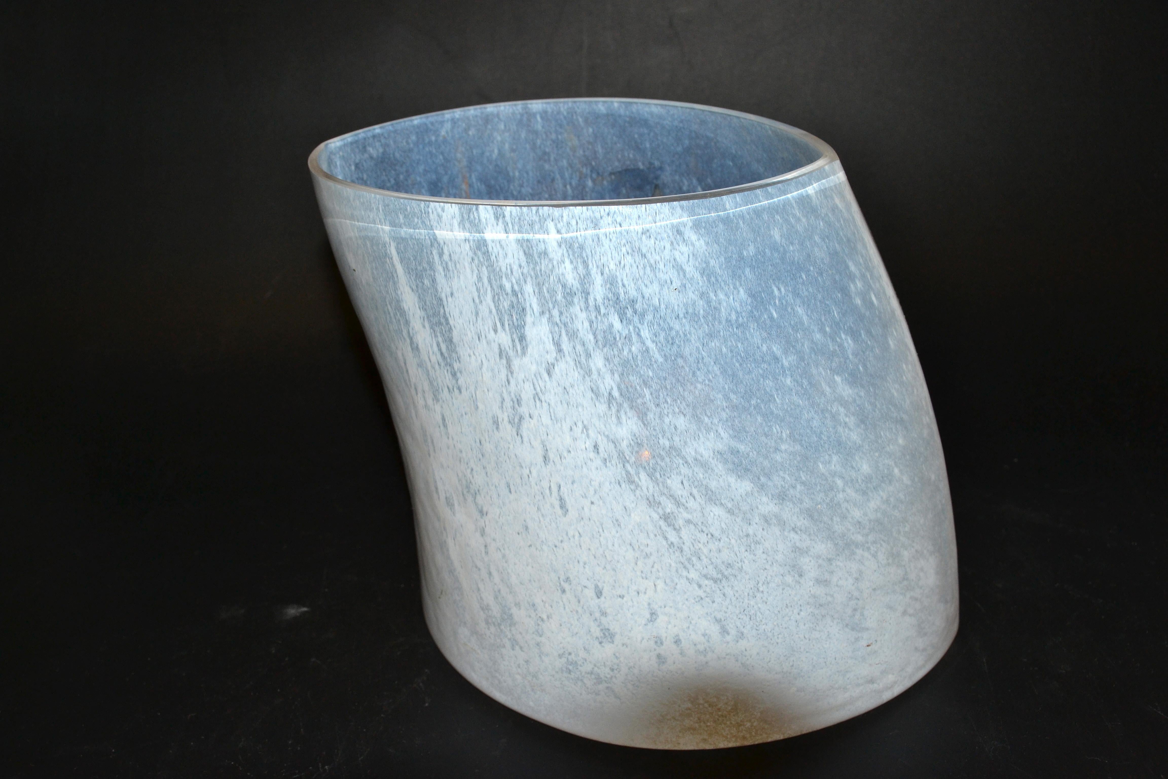 Swedish Kjell Engman Kosta Boda Catwalk Frosted Glass Vase Sweden Scandinavian Modern For Sale