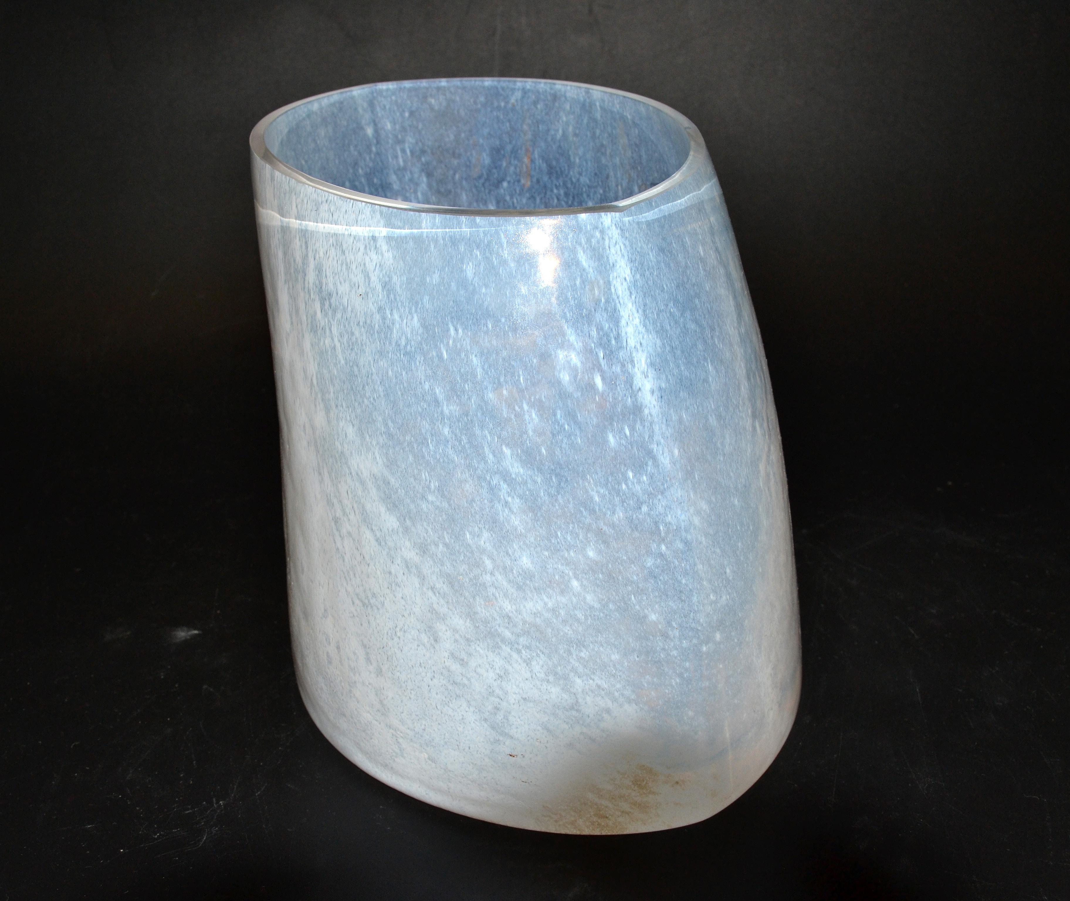 20th Century Kjell Engman Kosta Boda Catwalk Frosted Glass Vase Sweden Scandinavian Modern For Sale