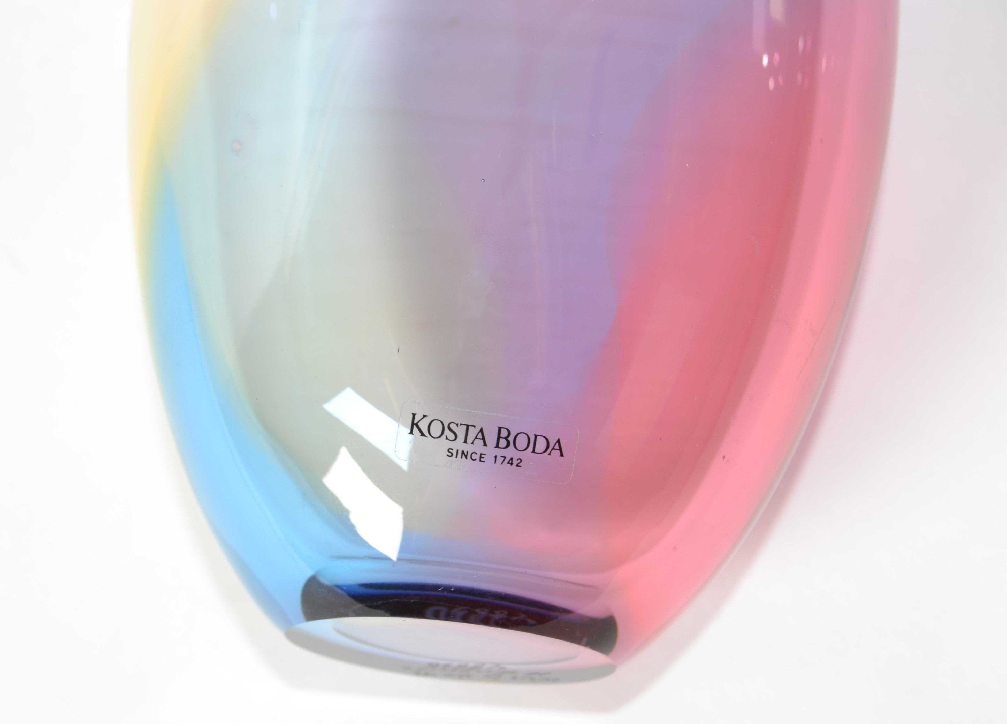Kjell Engman Kosta Boda Fidji Collection Colorful Crystal Bud Vase Scandinavian For Sale 5