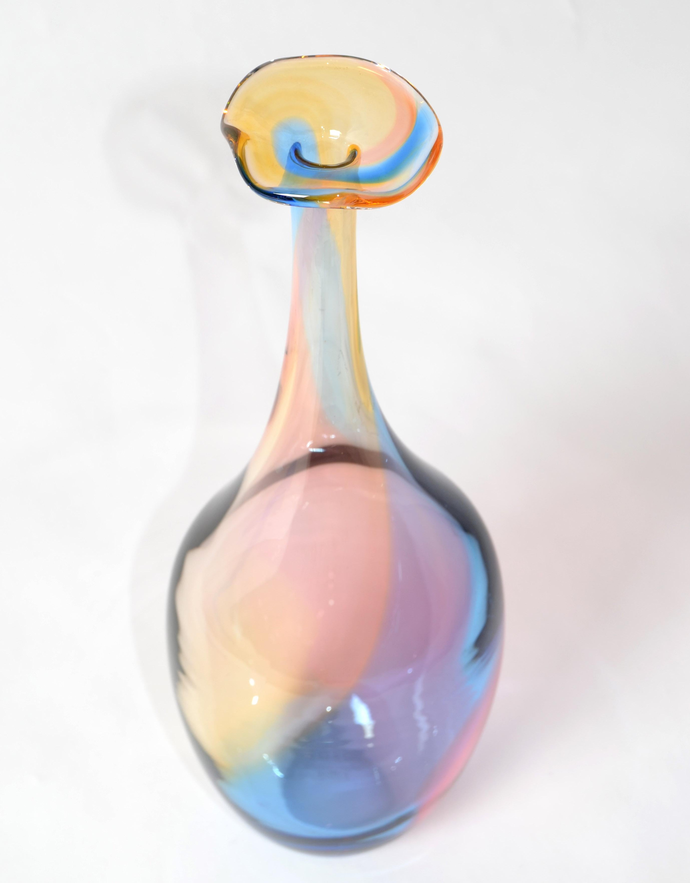 Kjell Engman Kosta Boda Fidji Collection Colorful Crystal Bud Vase Scandinavian For Sale 7