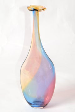 Kjell Engman Kosta Boda Fidji Collection Colorful Crystal Bud Vase Scandinavian