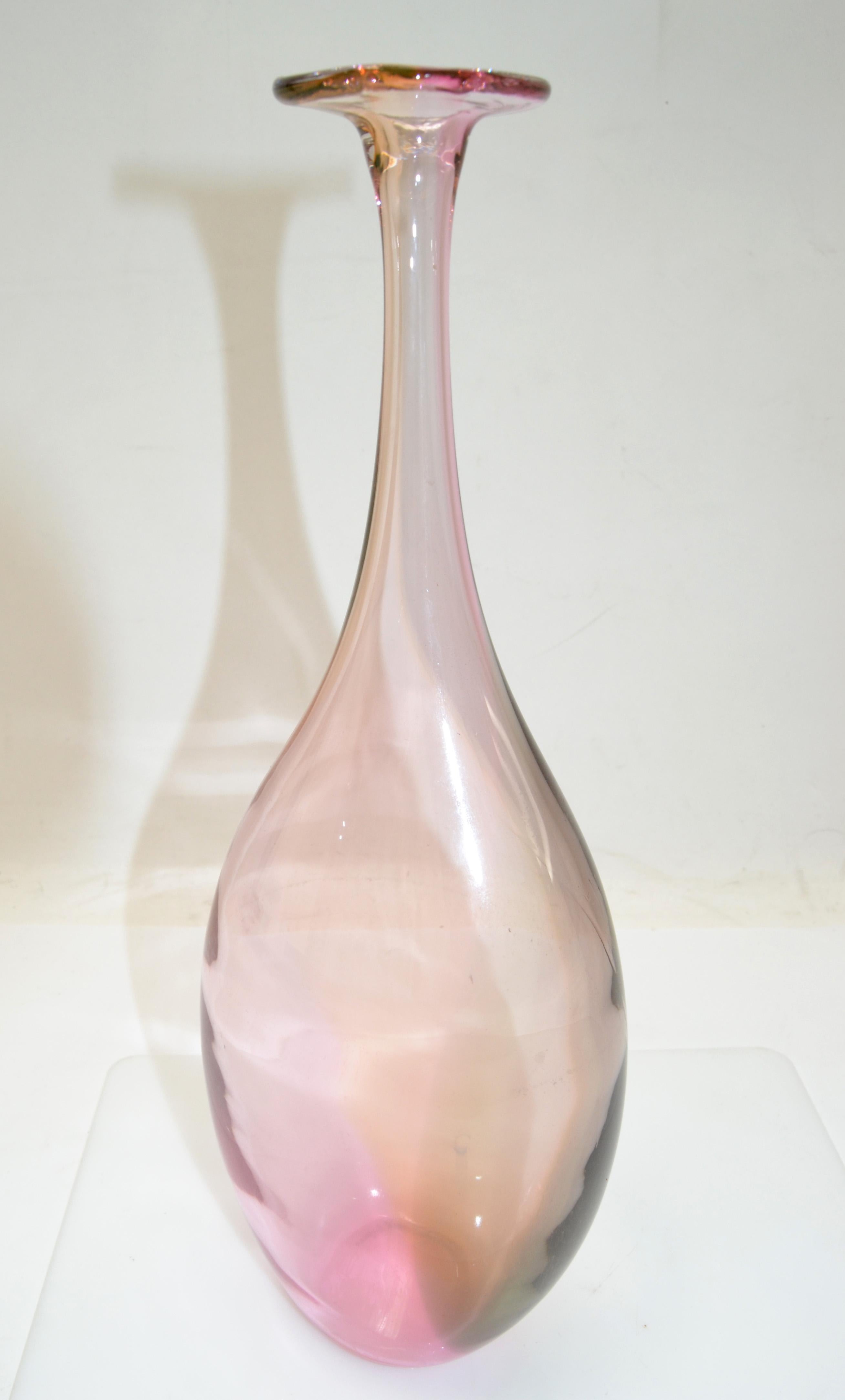 Mid-Century Modern Kjell Engman Kosta Boda Fidji Collection Colorful Crystal Bud Vase Scandinavian