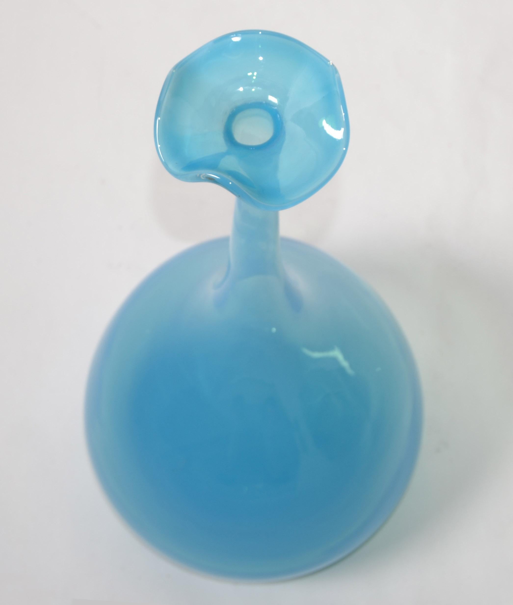 Kjell Engman Kosta Boda Style Blue Crystal Bud Art Vase Scandinavian Modern 1990 For Sale 3