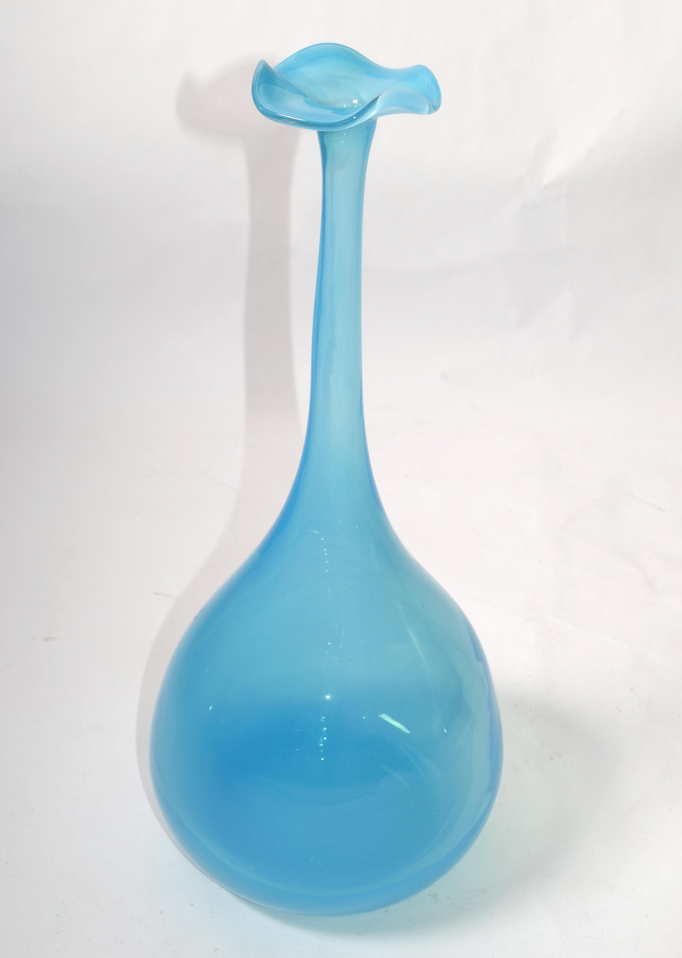 Kjell Engman Kosta Boda Style Blue Crystal Bud Art Vase Scandinavian Modern 1990 For Sale 5