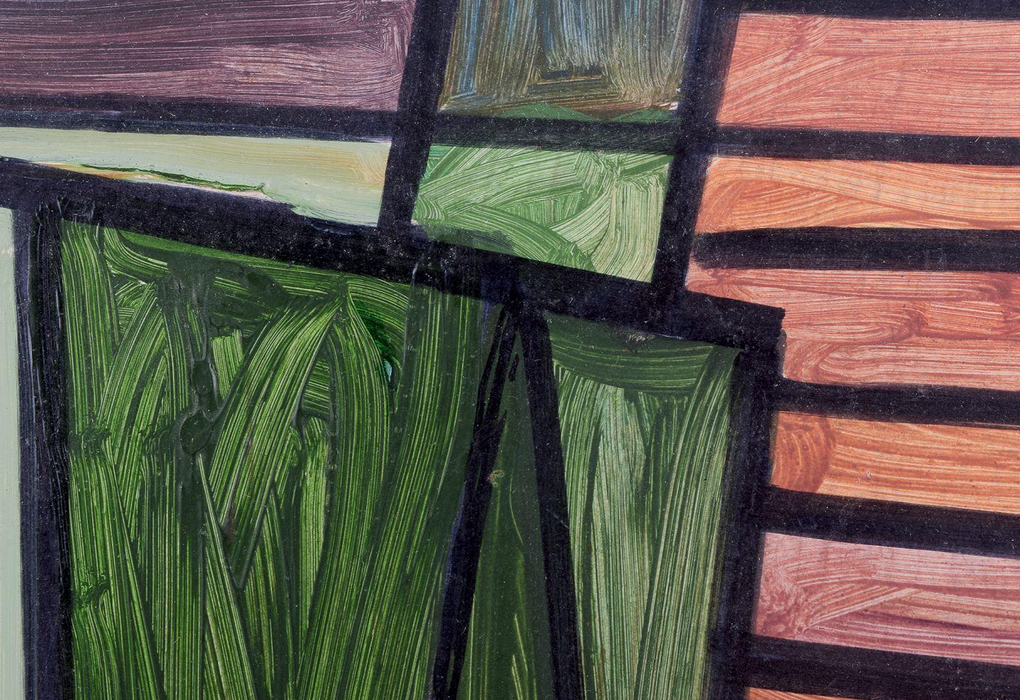Contemporary Kjell Hobjer, listed Swedish artist. Oil on panel. Abstract/naïve style. For Sale