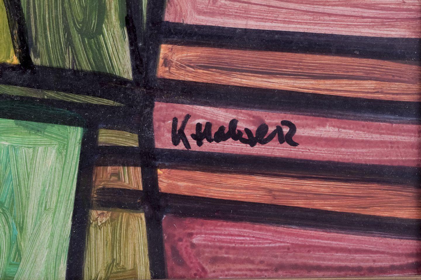 Other Kjell Hobjer, listed Swedish artist. Oil on panel. Abstract/naïve style. For Sale