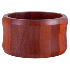 Vintage Kjeni, Denmark. Teakwood bowl. Finger-jointed. 1970s