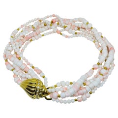 KJL for AVON signed vintage gold tone seashell faux coral designer necklace KJL for AVON signed vintage gold tone seashell faux coral designer necklace