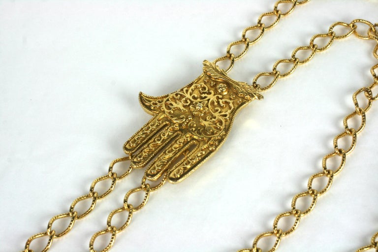 K.J.L Hamsa Necklace/Belt In Excellent Condition For Sale In New York, NY