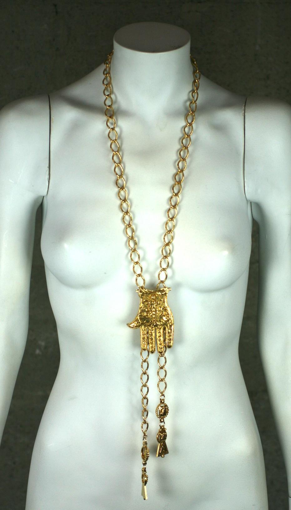 K.J.L Hamsa Necklace/Belt In Excellent Condition For Sale In New York, NY