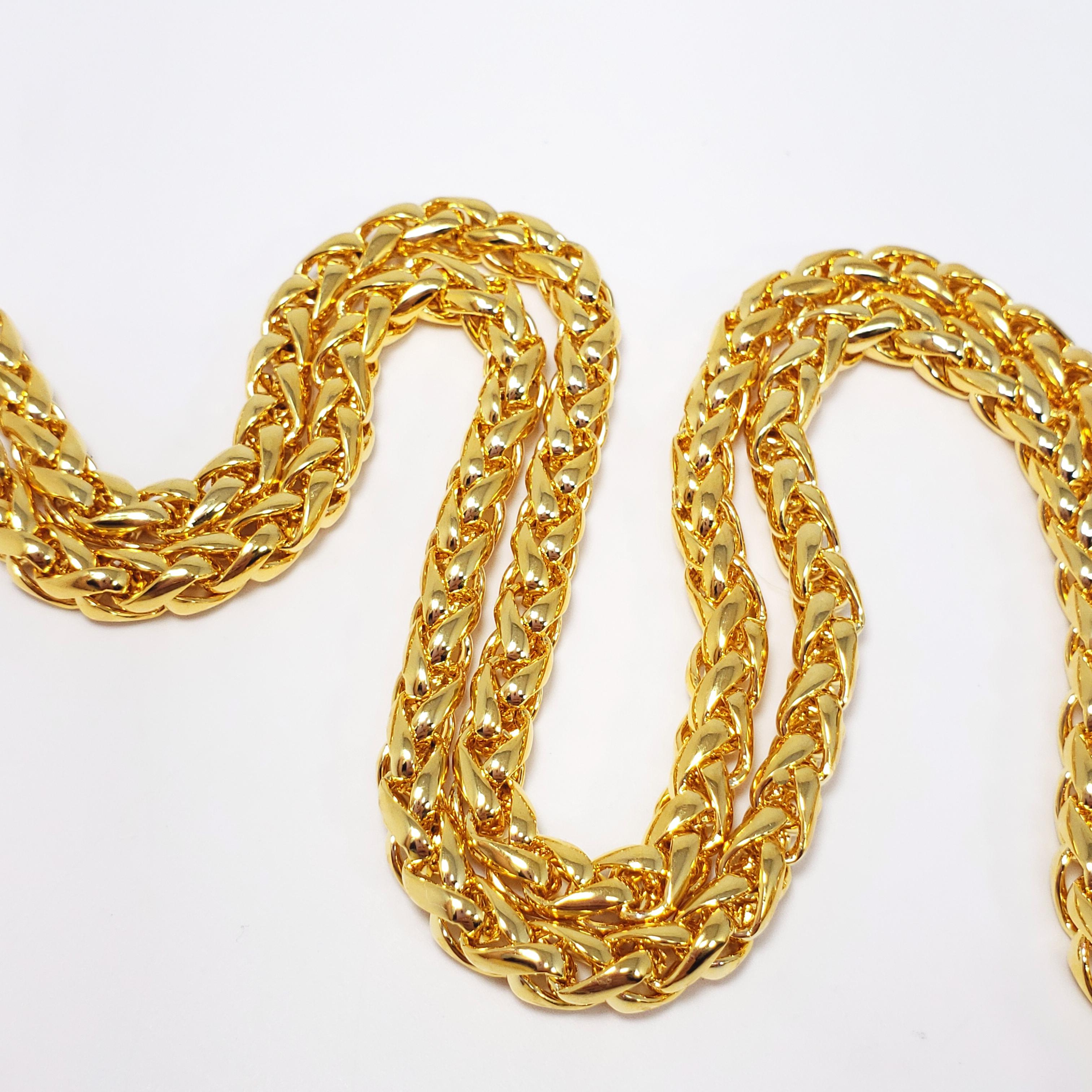 KJL Kenneth Jay Lane Art Deco Cabochon & Crystal Pendant Necklace on Gold Chain 1