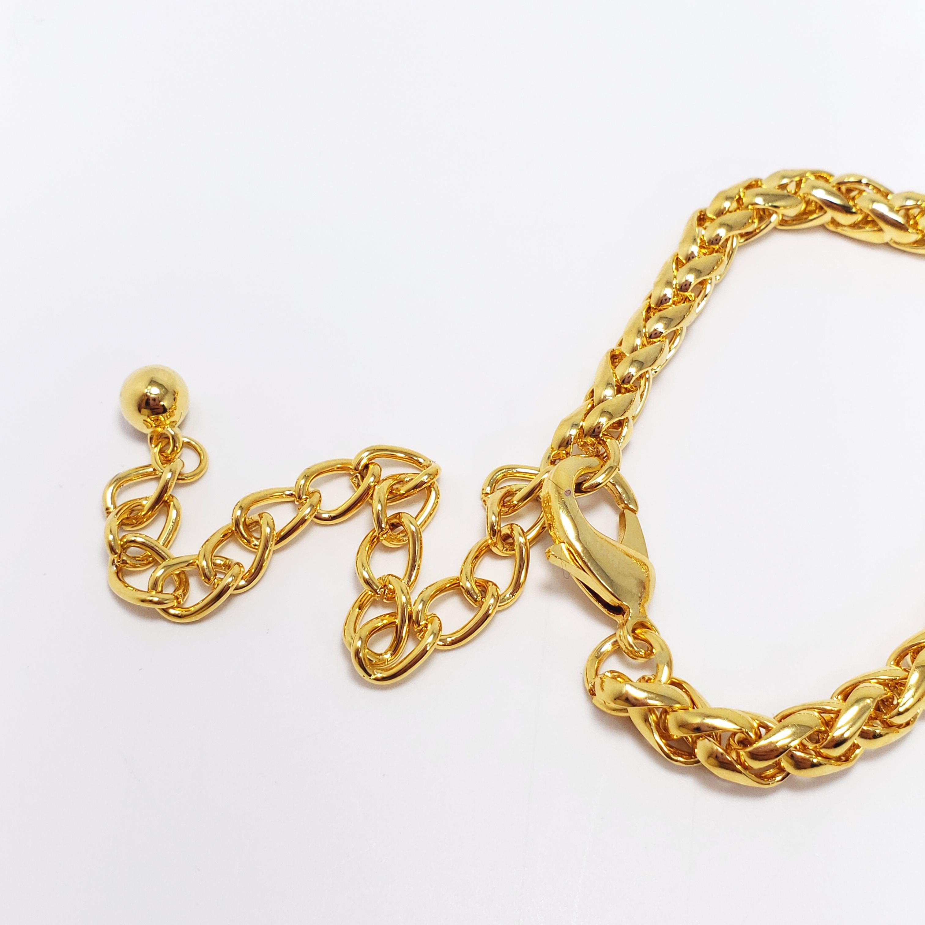 KJL Kenneth Jay Lane Art Deco Cabochon & Crystal Pendant Necklace on Gold Chain 2