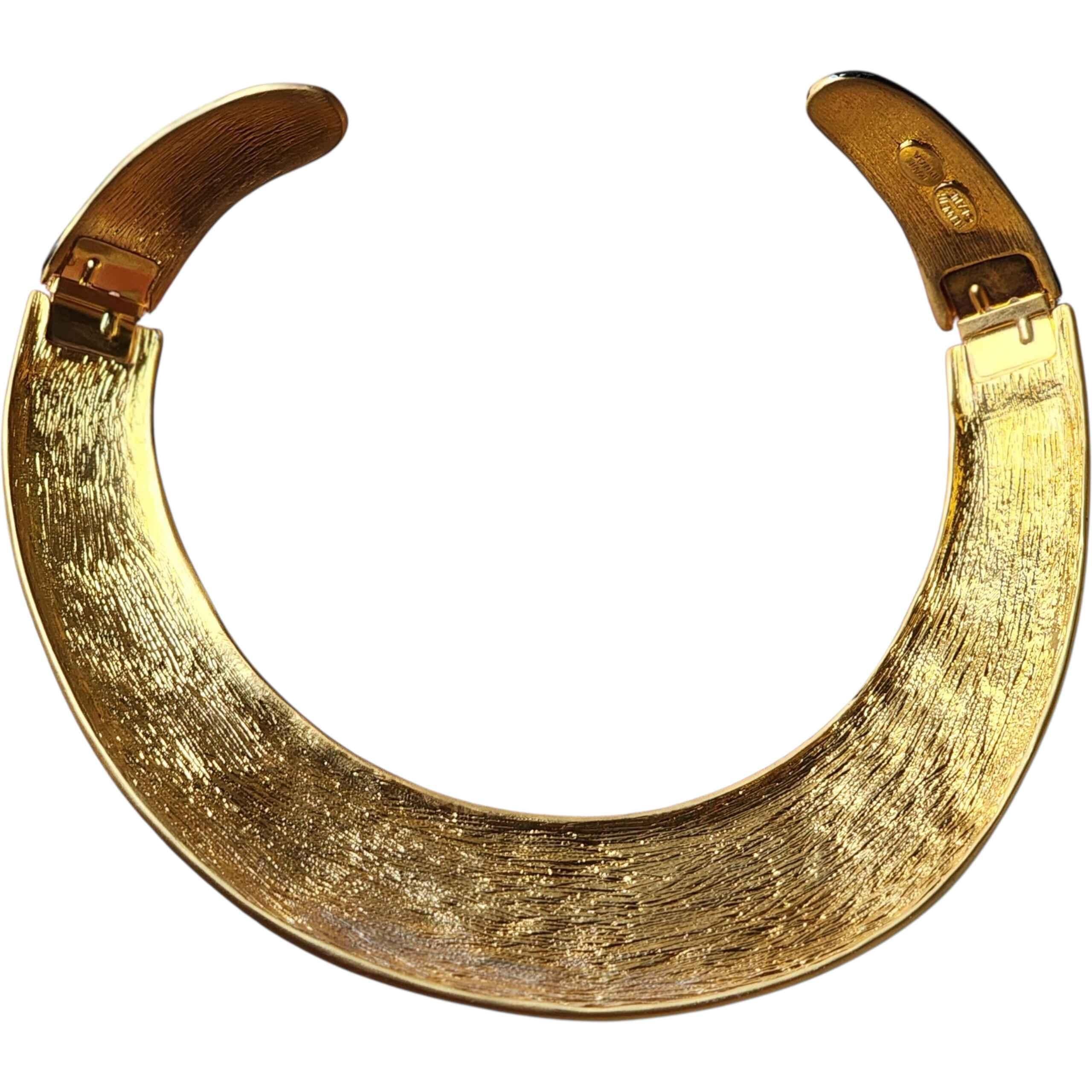 da uomo o donna KJL Kenneth Jay Lane Collana con colletto smaltato a pois bianco e nero in vendita