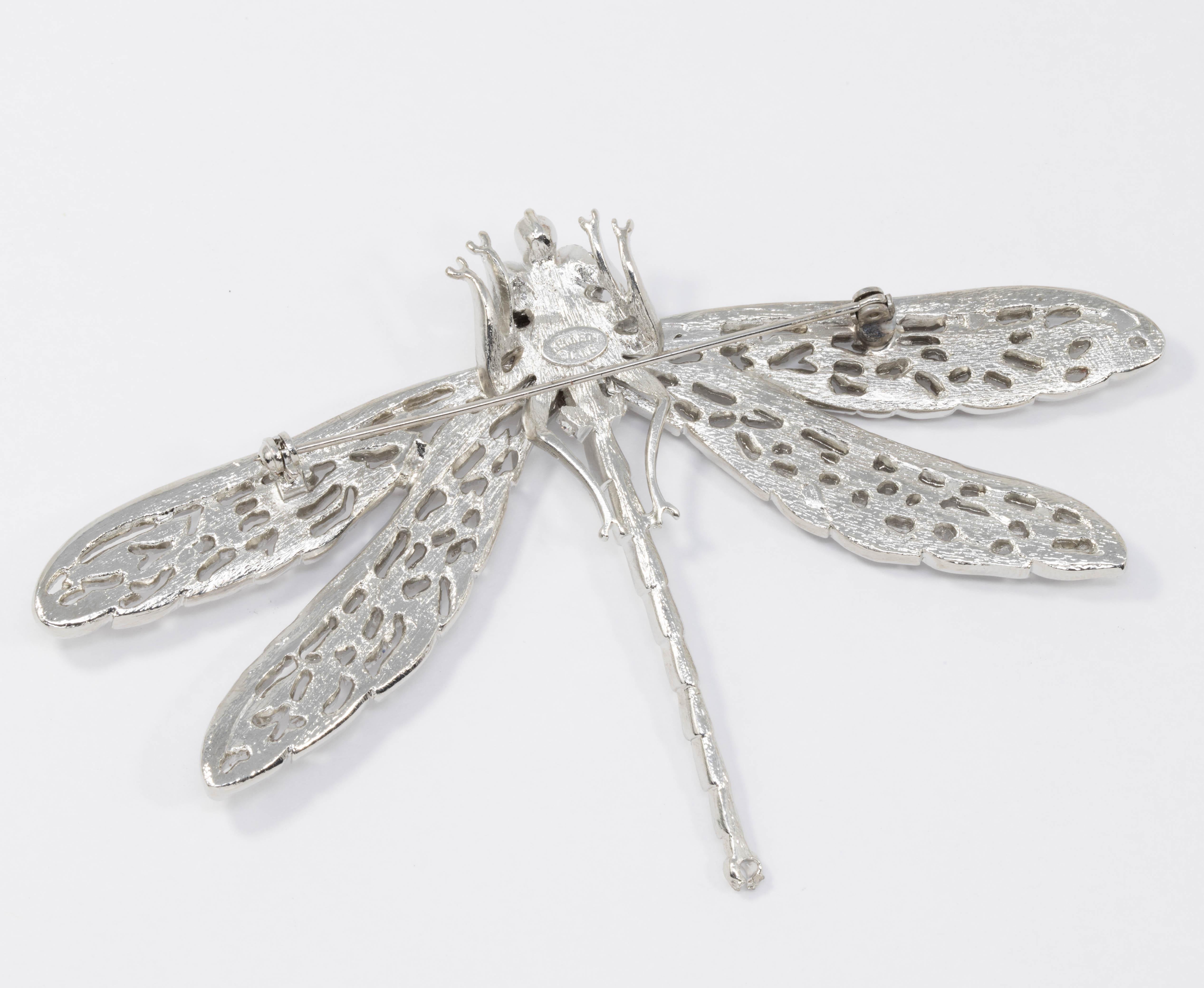 crystal dragonfly brooch